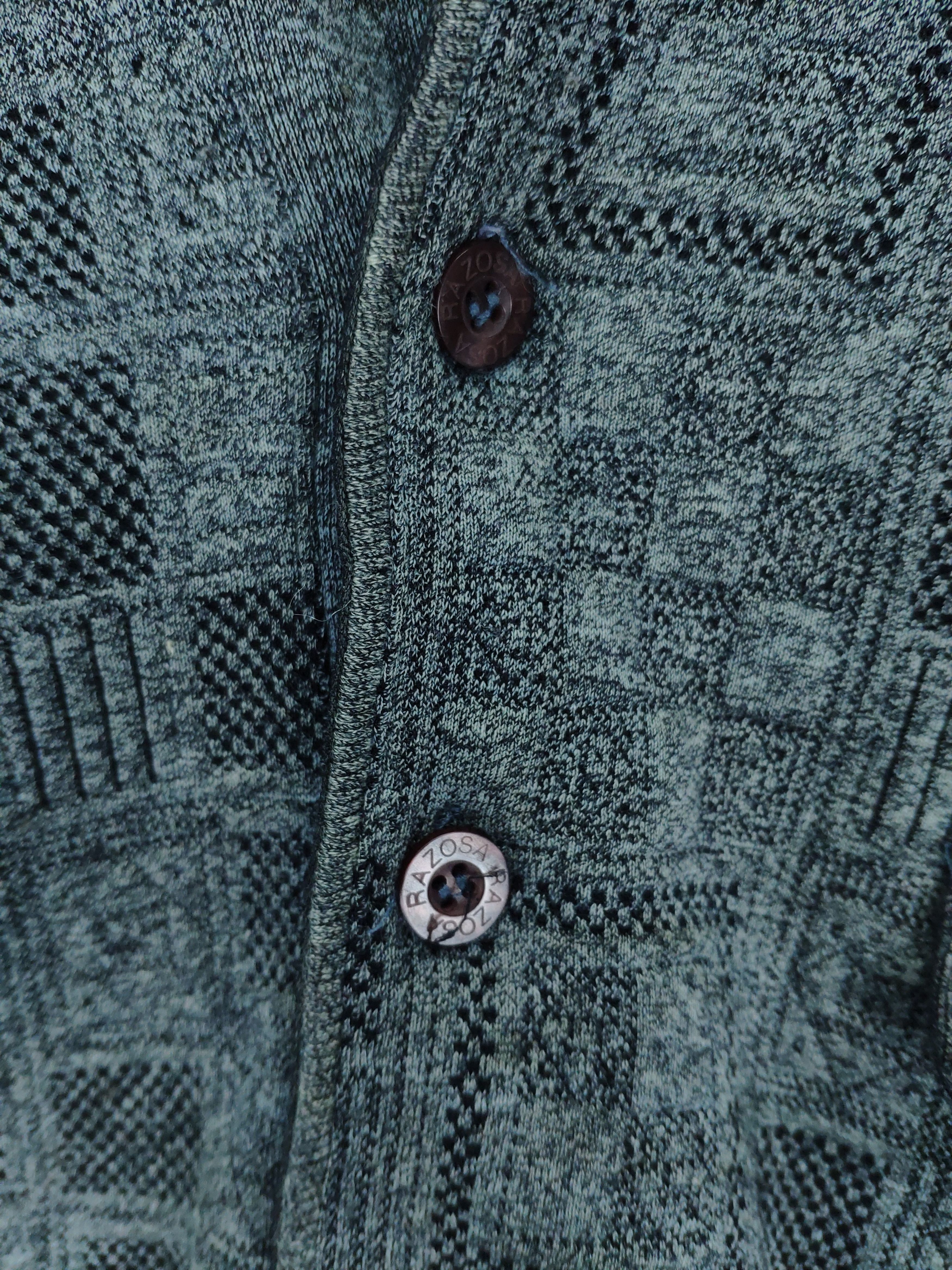 Japanese Brand Steal 💥 Vintage Knit Polo Shirt Long Sleeve Checkered Size US L / EU 52-54 / 3 - 8 Thumbnail