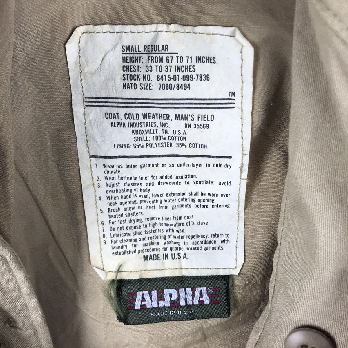 Alpha Industries Vintage Alpha Industries Military Jacket Flight Jacket Size US S / EU 44-46 / 1 - 7 Thumbnail