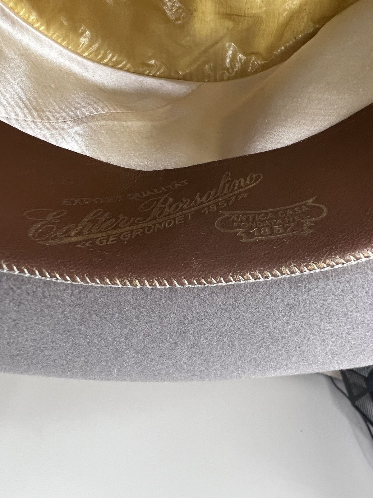 Borsalino Near-mint 1940s Borsalino Alessandria fedora,7 1/8,Italy Size ONE SIZE - 19 Thumbnail