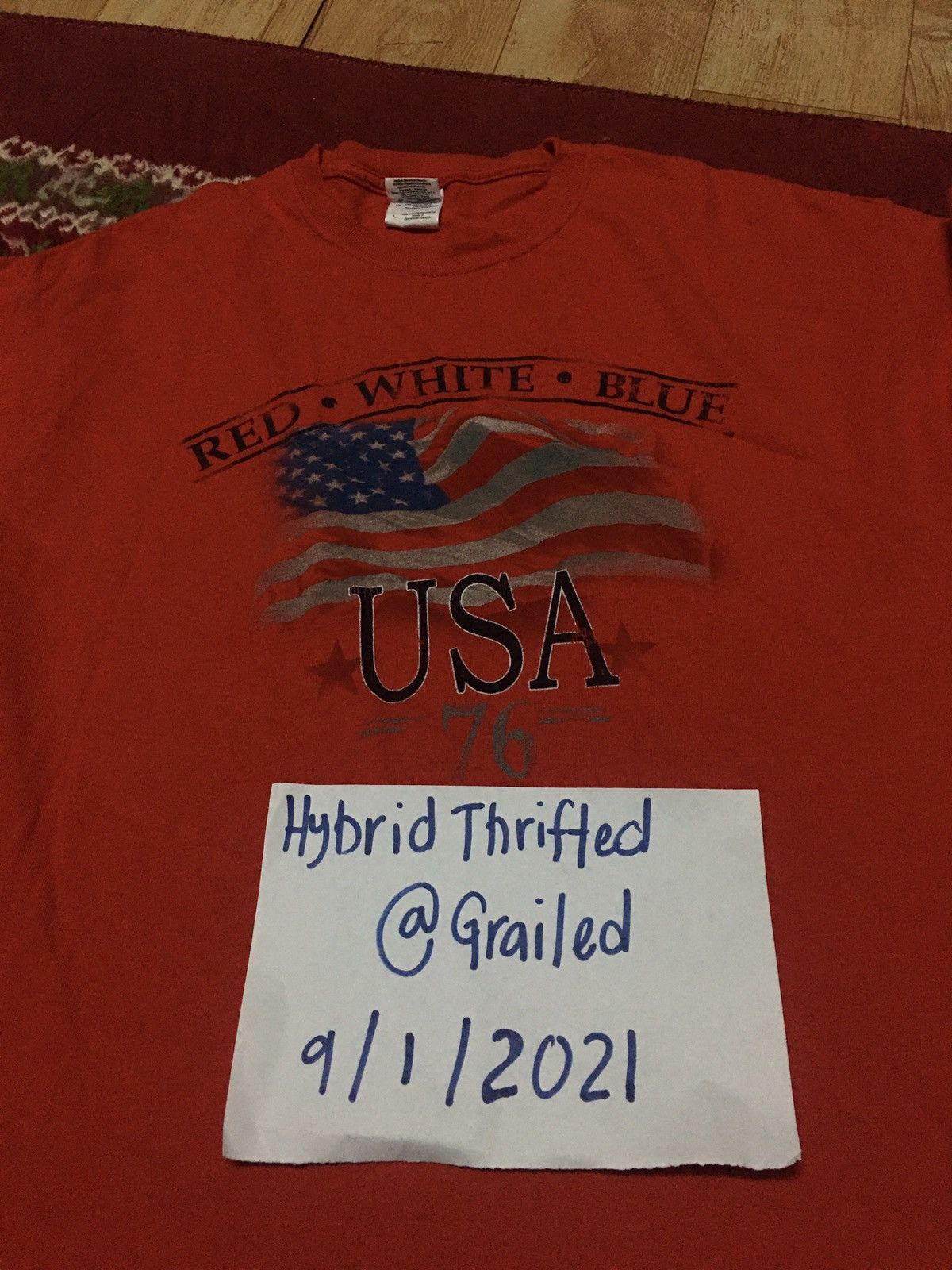 American Apparel USA FLAG TSHIRT Size US L / EU 52-54 / 3 - 10 Thumbnail