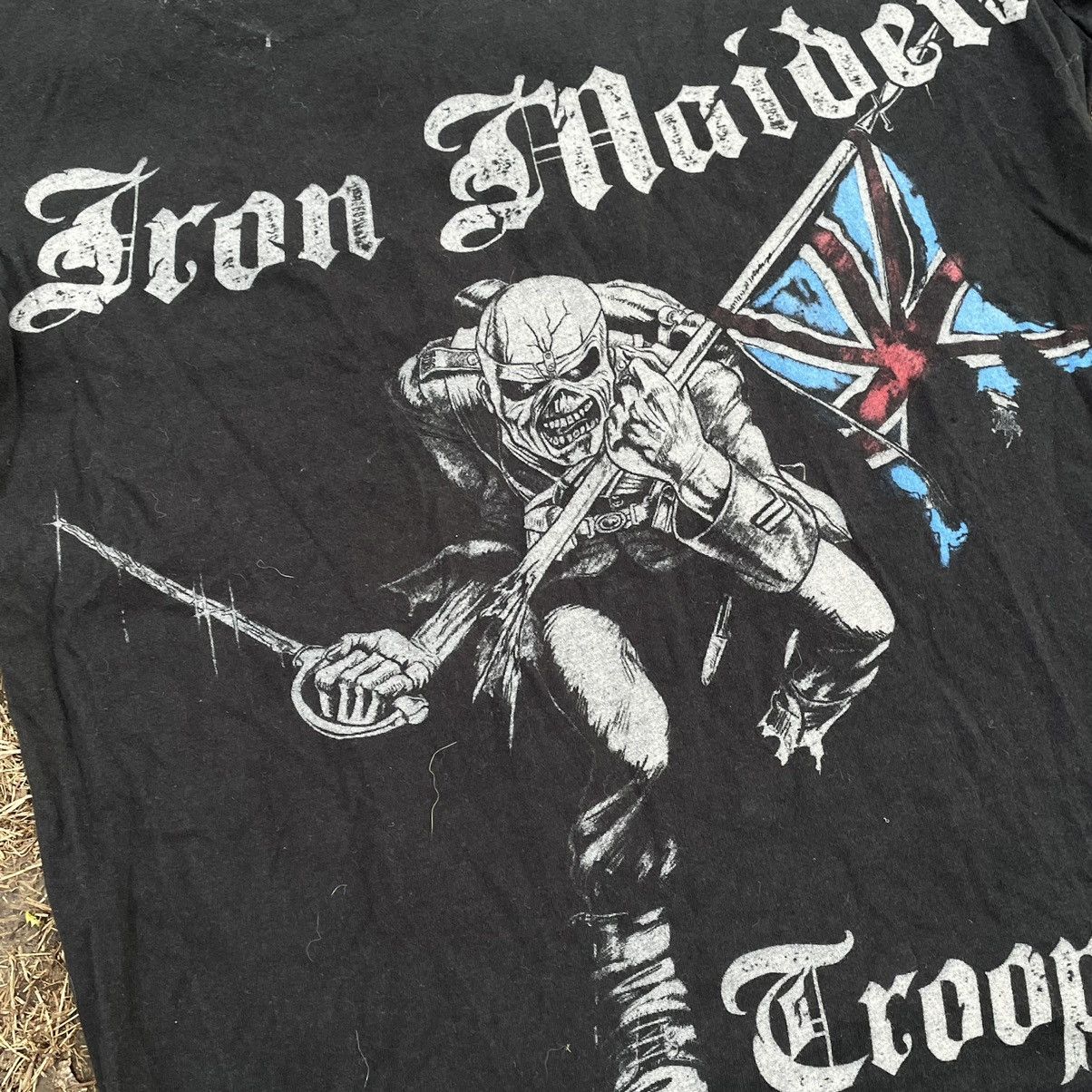 Vintage Vintage 90s Iron Maiden Faded Black Graphic Band Tee Rave M Size US M / EU 48-50 / 2 - 5 Thumbnail