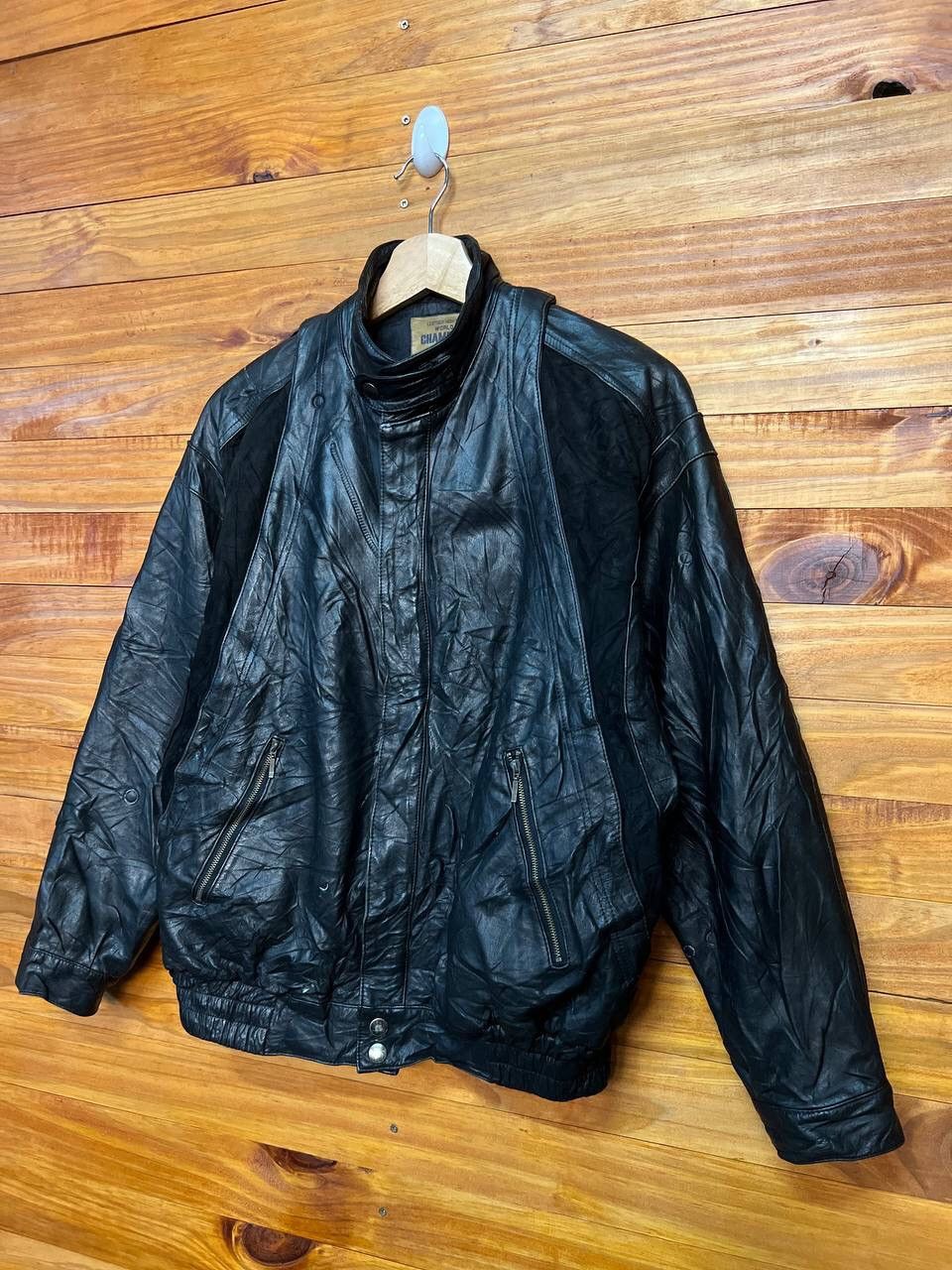 Champion 🔥BEST OFFER🔥VINTAGE CHAMPION LEATHER JACKET Size US L / EU 52-54 / 3 - 3 Thumbnail