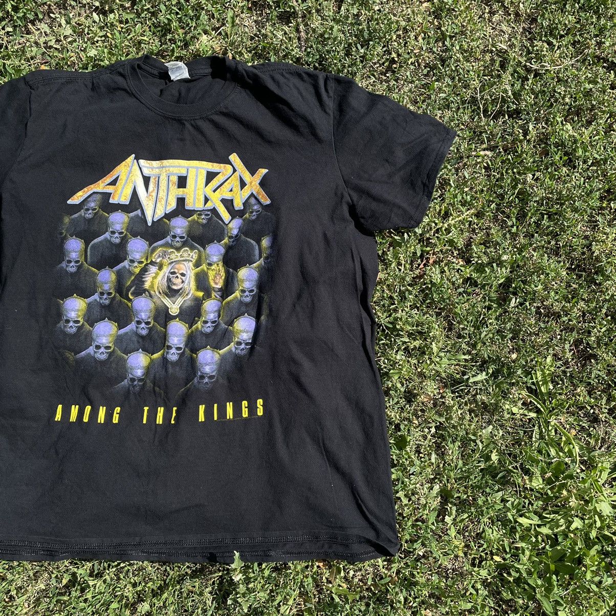 Vintage Vintage 90s Anthrax Graphic Band Tee Faded Black Punk Swag M Size US M / EU 48-50 / 2 - 2 Thumbnail
