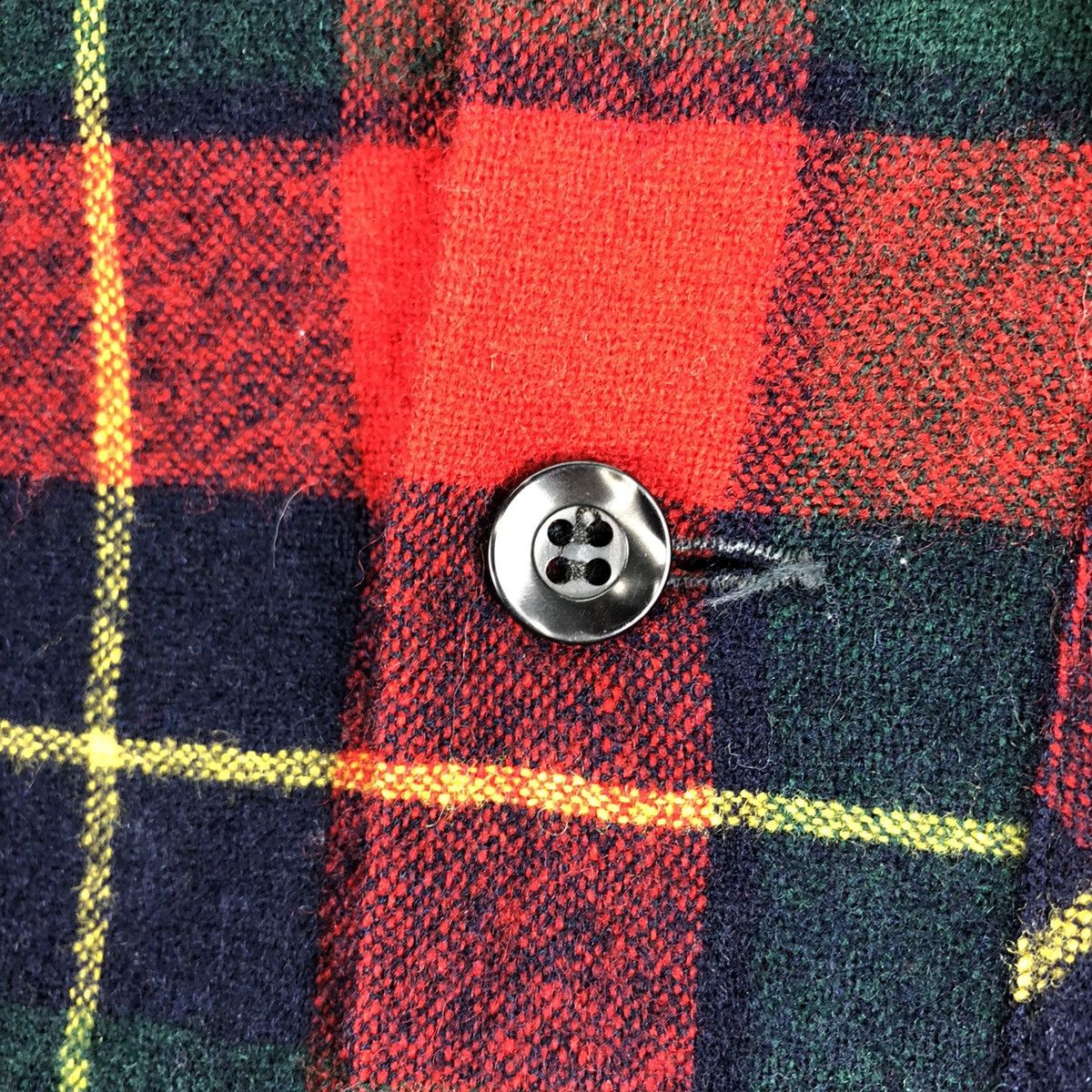 Vintage 50s Pendleton Wool Flannel Flap Pocket Loop Collar