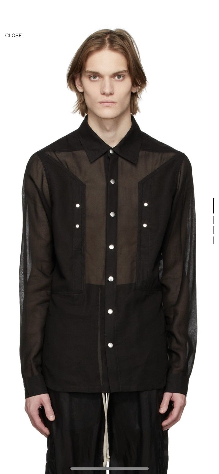 Rick Owens Black Cotton Outer Shirt