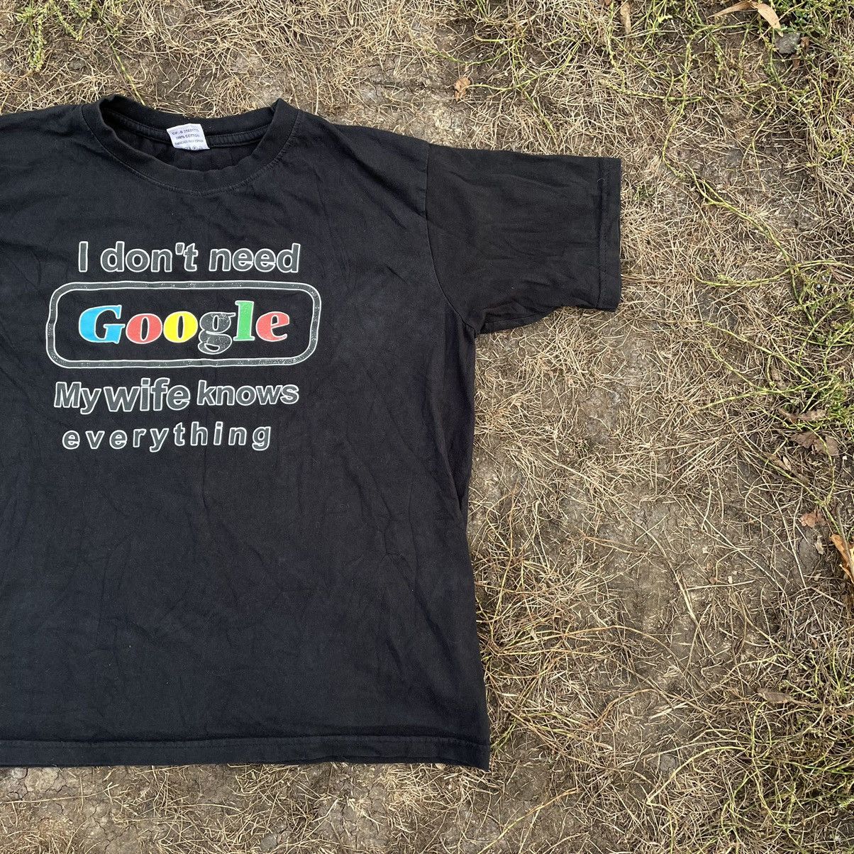 Vintage Vintage Y2K Google Humor Graphic Tee Streetwear Black Slim S Size US S / EU 44-46 / 1 - 2 Thumbnail