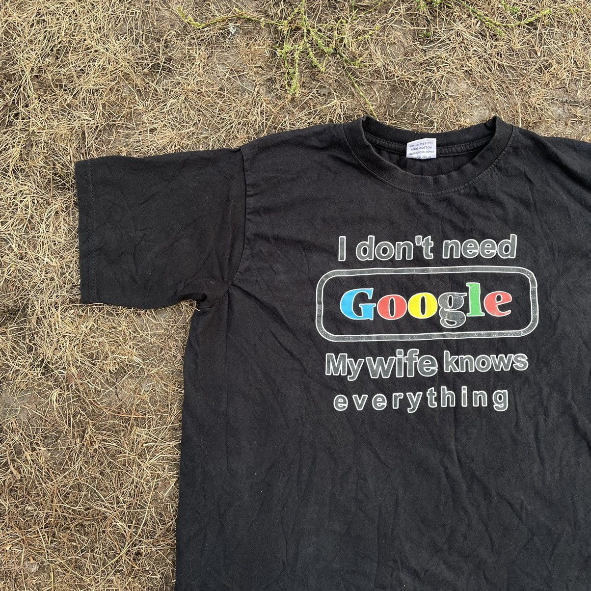 Vintage Vintage Y2K Google Humor Graphic Tee Streetwear Black Slim S Size US S / EU 44-46 / 1 - 3 Thumbnail