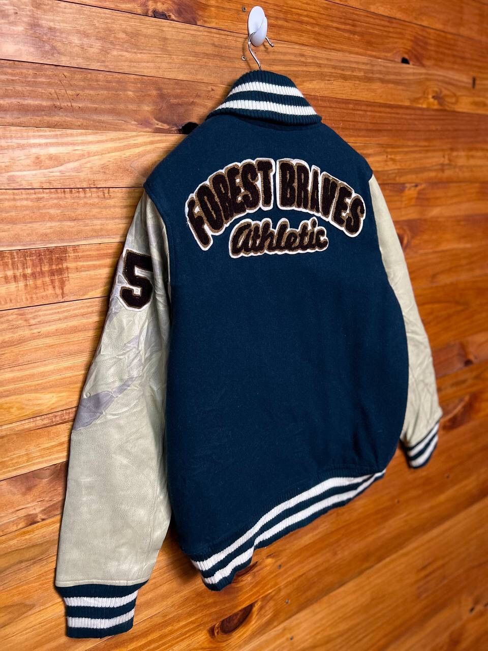 Japanese Brand FOREST BRAVES ATHLETIC EMBROIDERED WOOL VARSITY JACKET Size US M / EU 48-50 / 2 - 2 Thumbnail