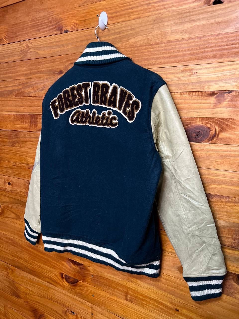 Japanese Brand FOREST BRAVES ATHLETIC EMBROIDERED WOOL VARSITY JACKET Size US M / EU 48-50 / 2 - 3 Thumbnail