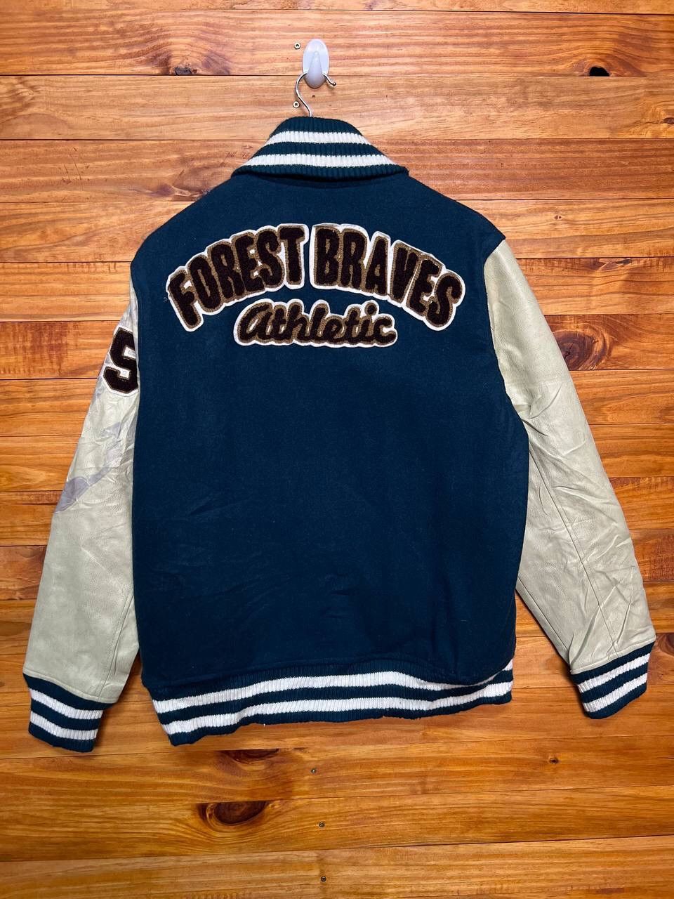 Japanese Brand FOREST BRAVES ATHLETIC EMBROIDERED WOOL VARSITY JACKET Size US M / EU 48-50 / 2 - 1 Thumbnail
