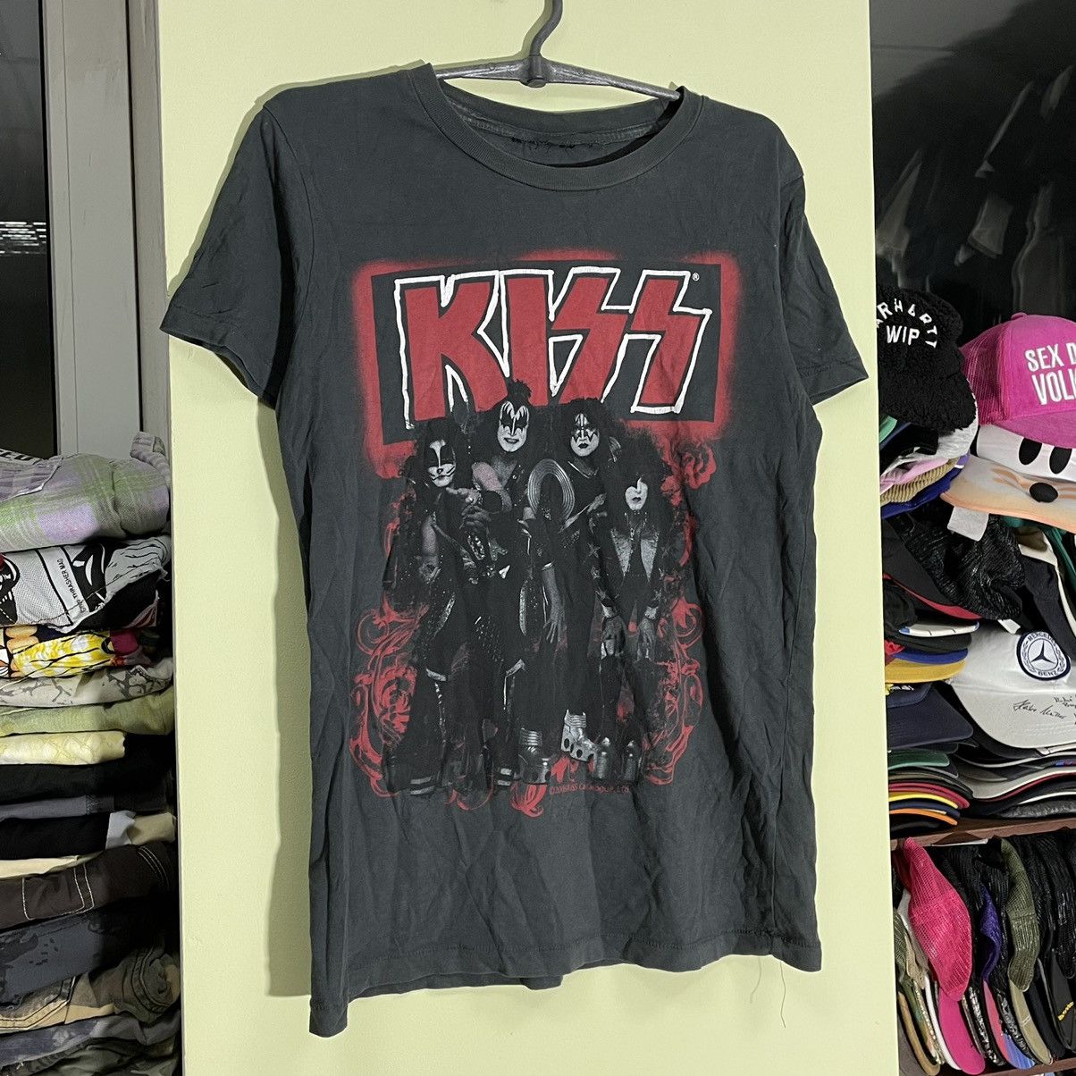 Vintage Vintage Y2K Kiss Band Graphic Tee Faded Black Grunge Opium M Size US M / EU 48-50 / 2 - 3 Thumbnail