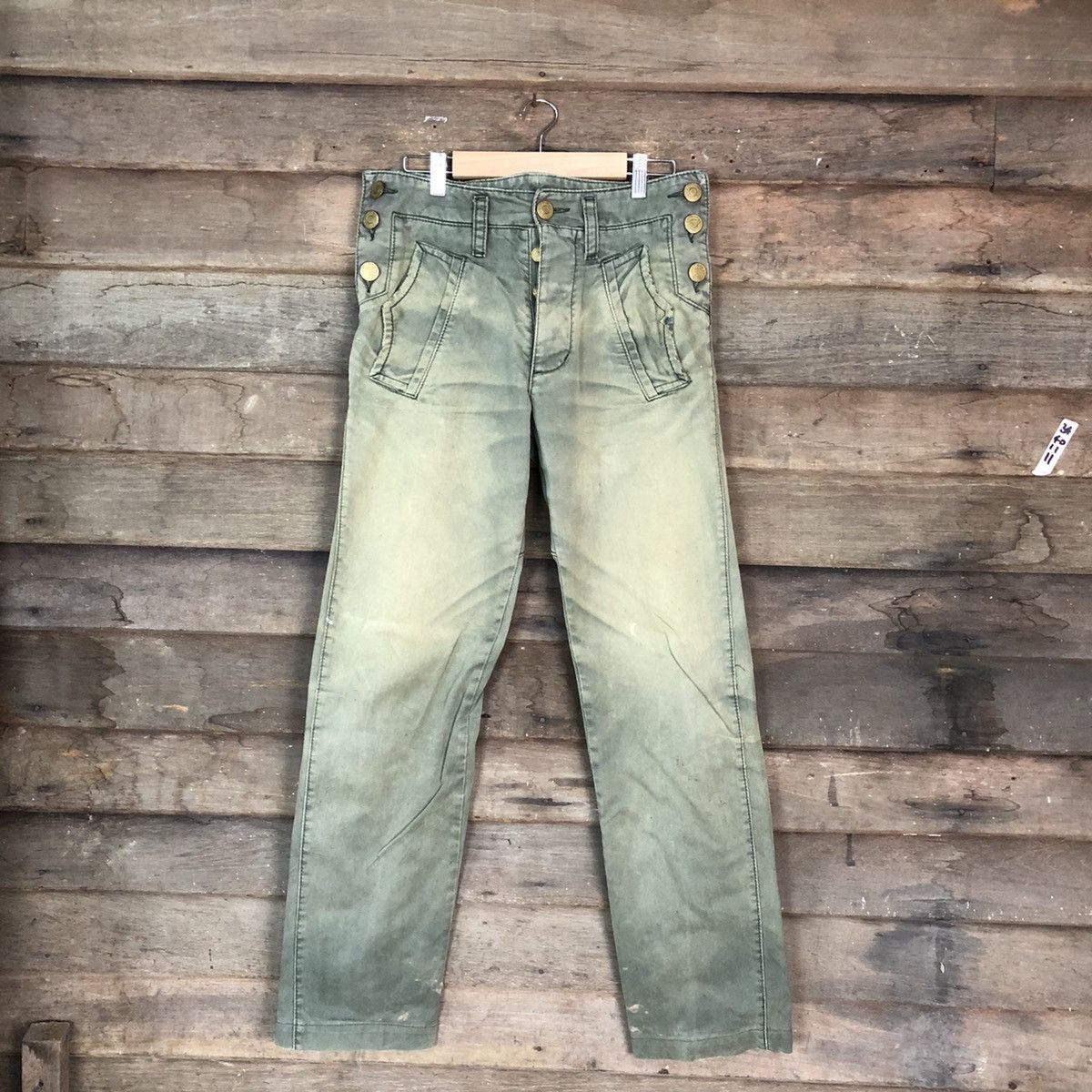 Dsquared2 Dsquared2 Green faded japan denim cargo Pants #6791 Size US 29 - 1 Thumbnail