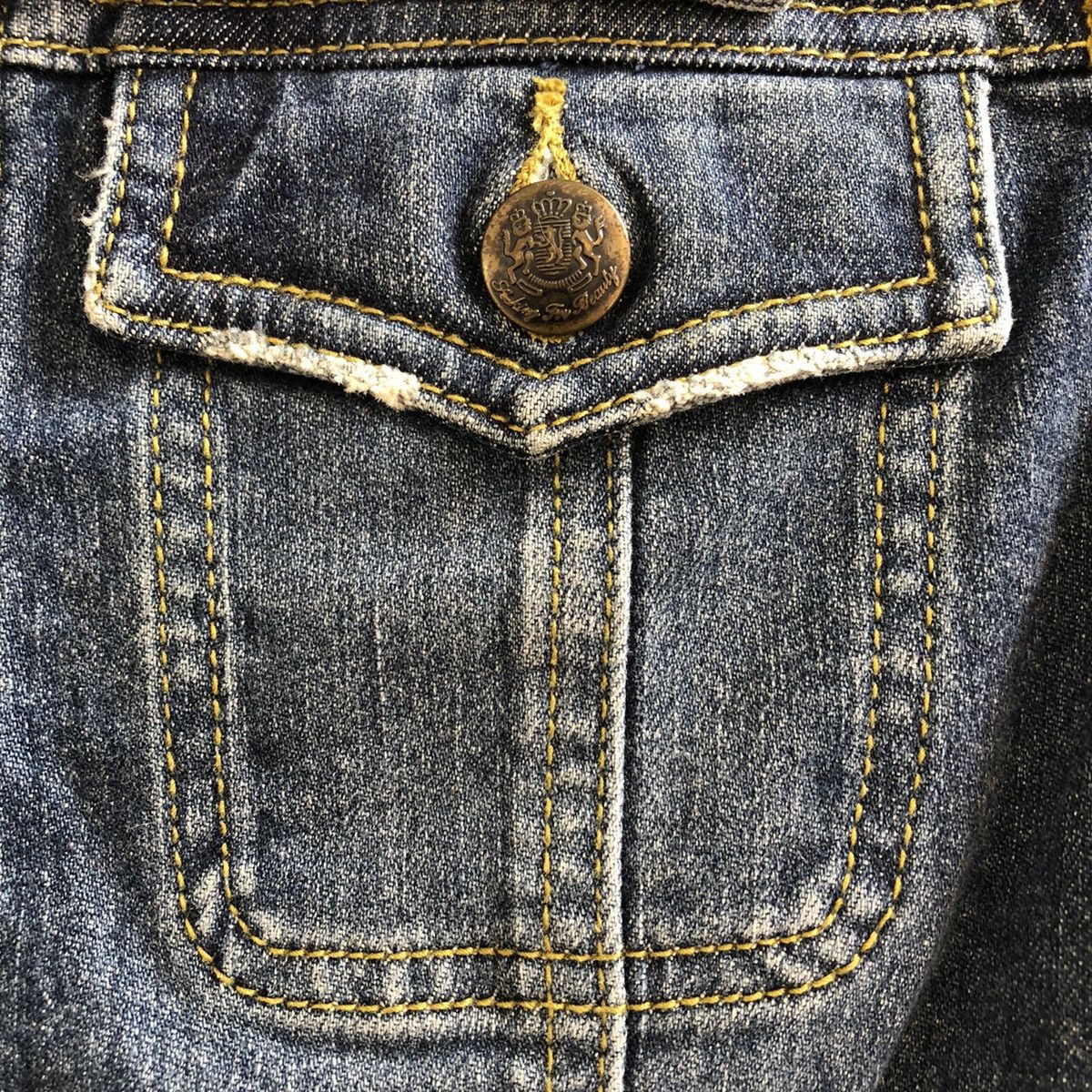 Japanese Brand Vintage Y2K Denim Trucker Jacket Women by OZOC Size XS / US 0-2 / IT 36-38 - 4 Thumbnail