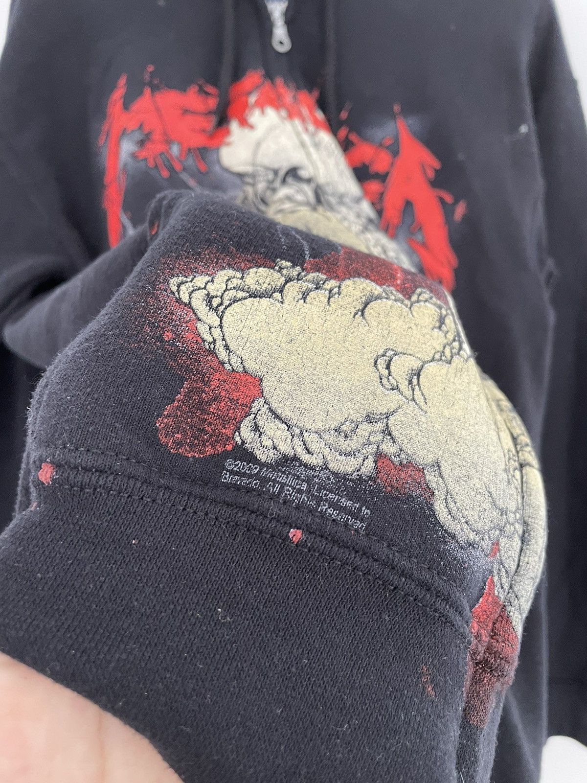 Band Tees × Metallica × Vintage Y2K 2009 Metallica Zip Hoodie Size US S / EU 44-46 / 1 - 3 Thumbnail