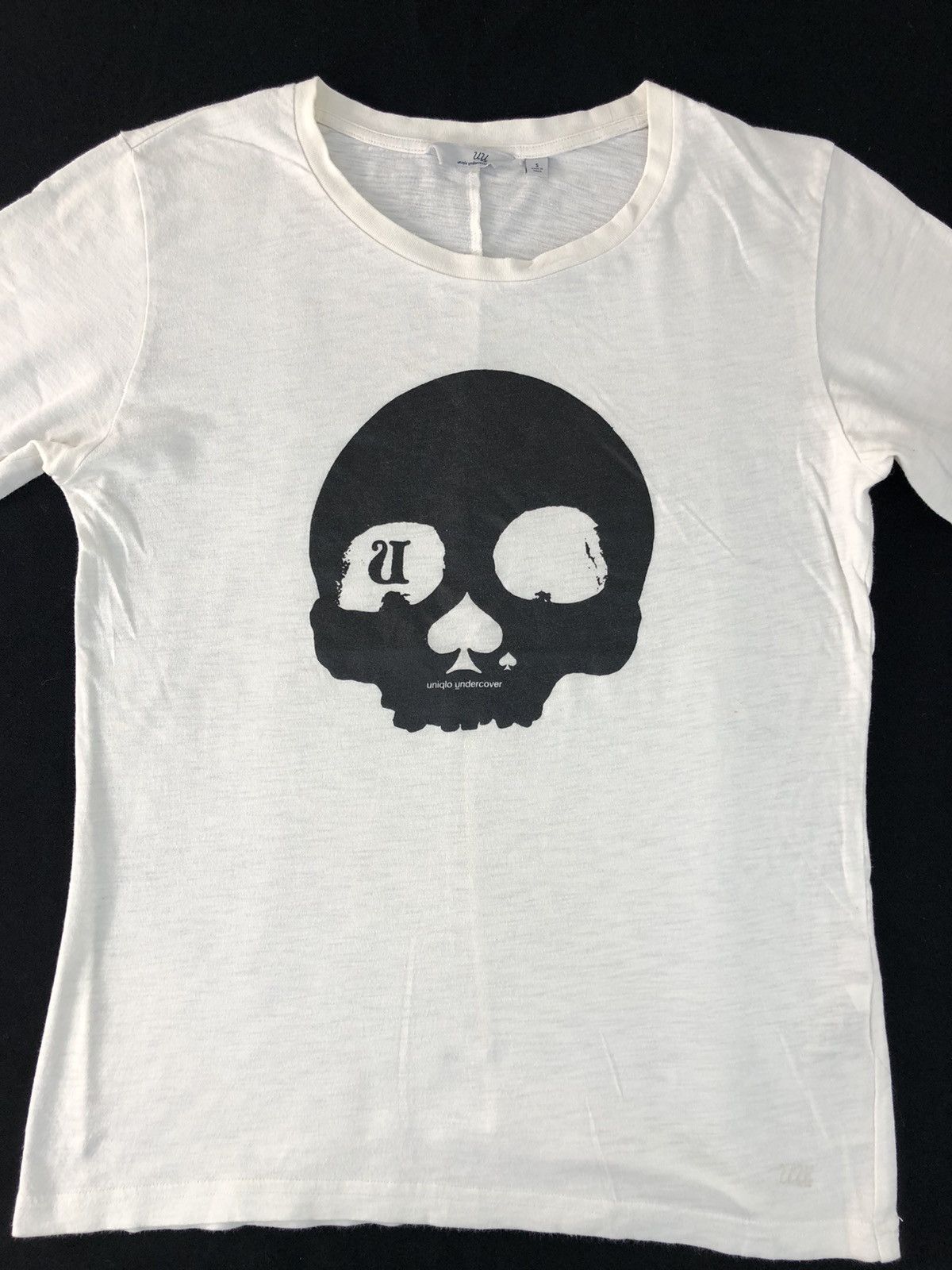 image of Jun Takahashi x Undercover Uniqlo Undercover Uu Big Skull Head Printed Tee in White, Women's (Size 