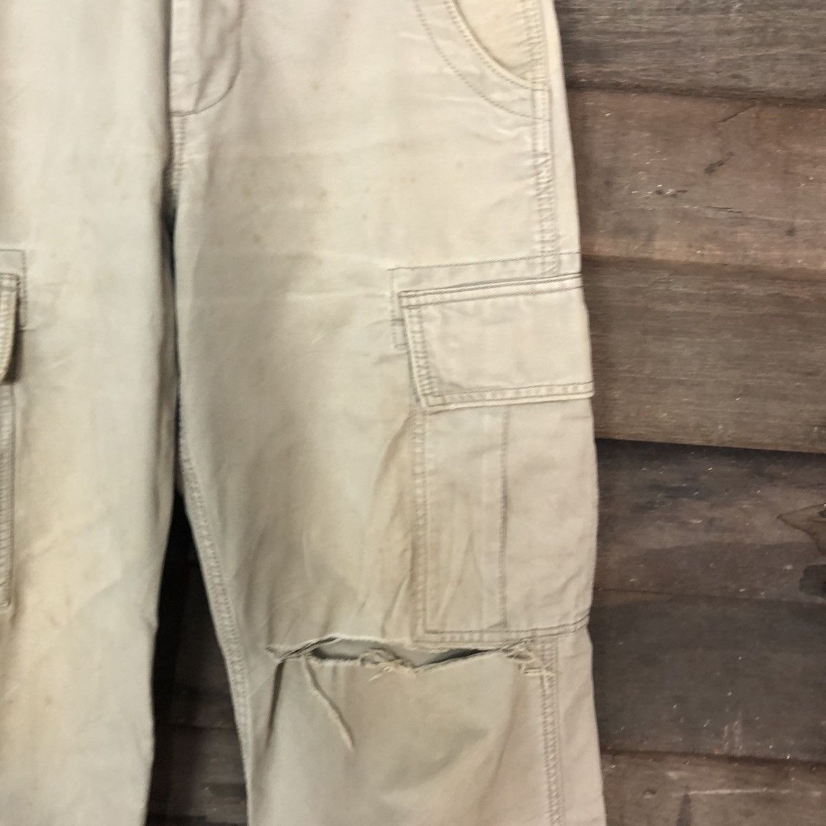 Oshkosh Osh Kosh Brown distresses multi pocket Cargo Pants #2839 Size US 28 / EU 44 - 7 Thumbnail