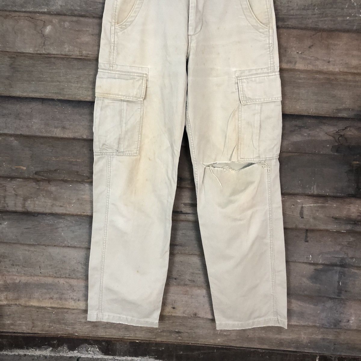 Oshkosh Osh Kosh Brown distresses multi pocket Cargo Pants #2839 Size US 28 / EU 44 - 3 Thumbnail