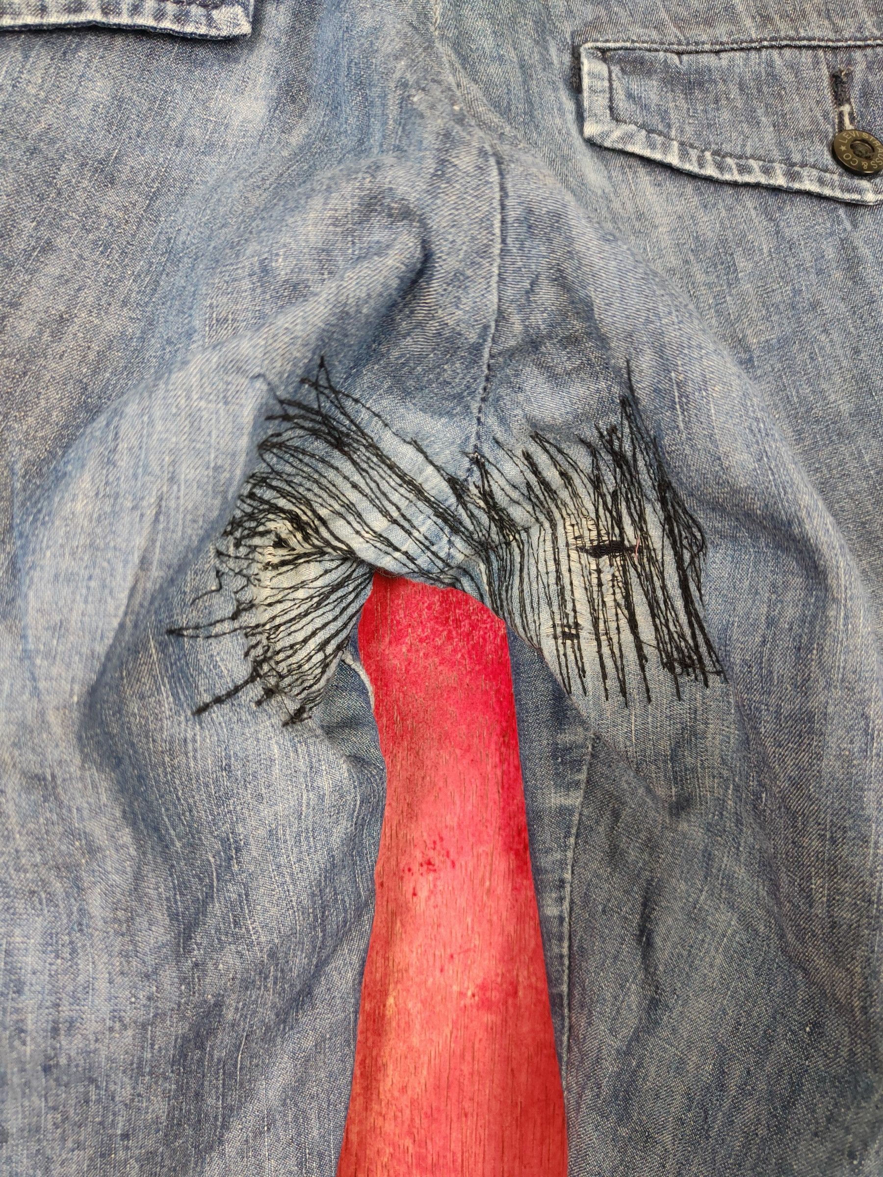 Japanese Brand Levi's Blue Soft Denim multipocket worker cargo Pants #S395 Size US 31 - 8 Thumbnail