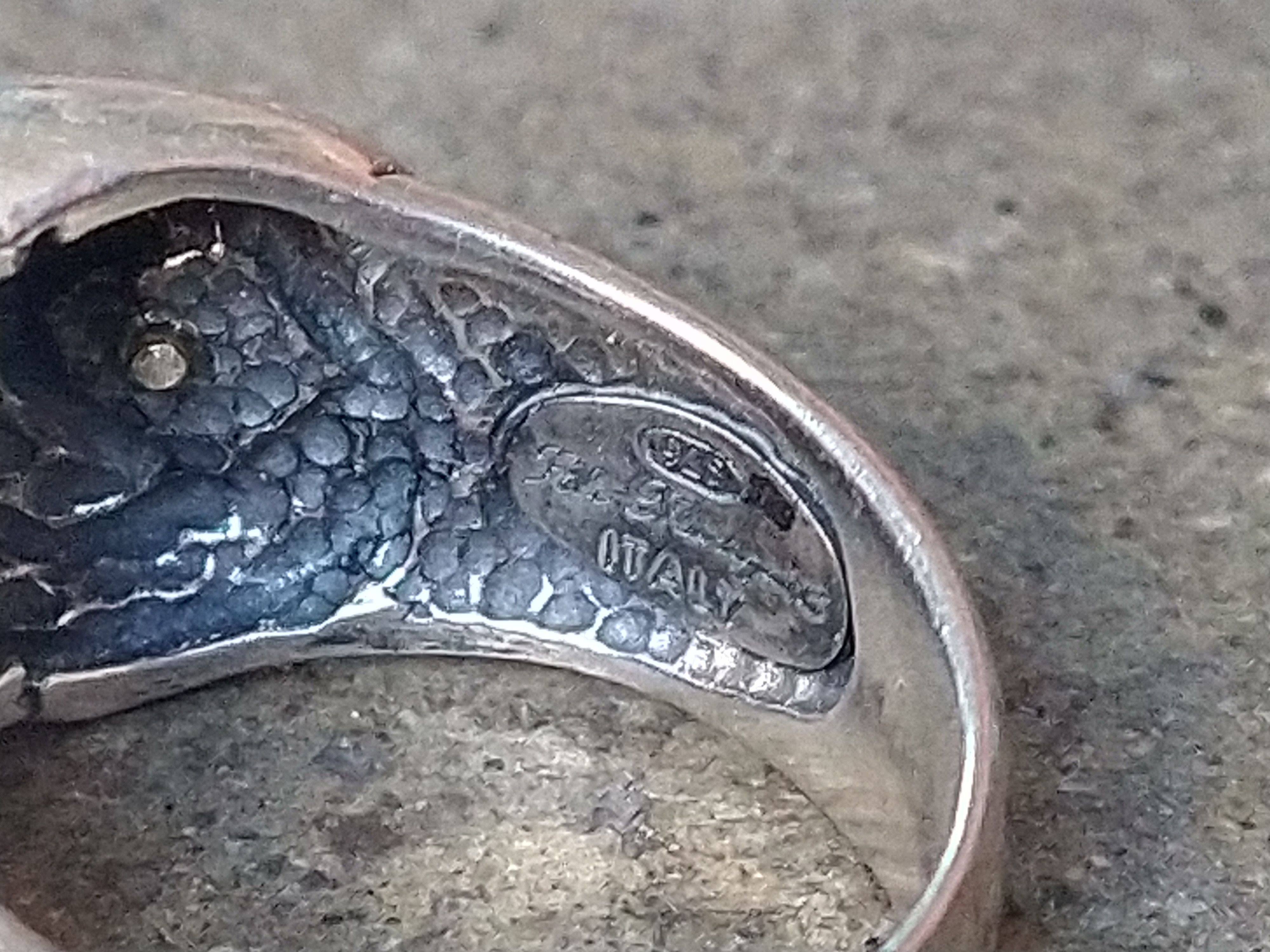 Jewelry Vintage Sterling Silver Ring 9.25 Yellow Glass Italy 10.6g Size ONE SIZE - 8 Thumbnail