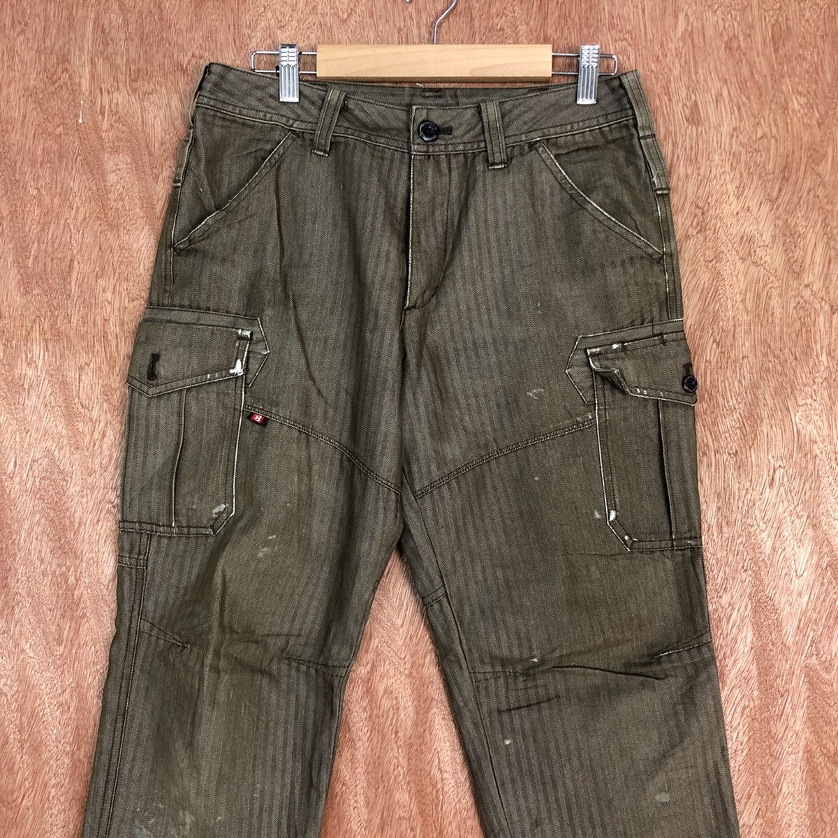 Japanese Brand × Vintage DLL Burtle Brown Multiopocket Tactical Cargo Pants #c620 Size US 27 - 2 Thumbnail