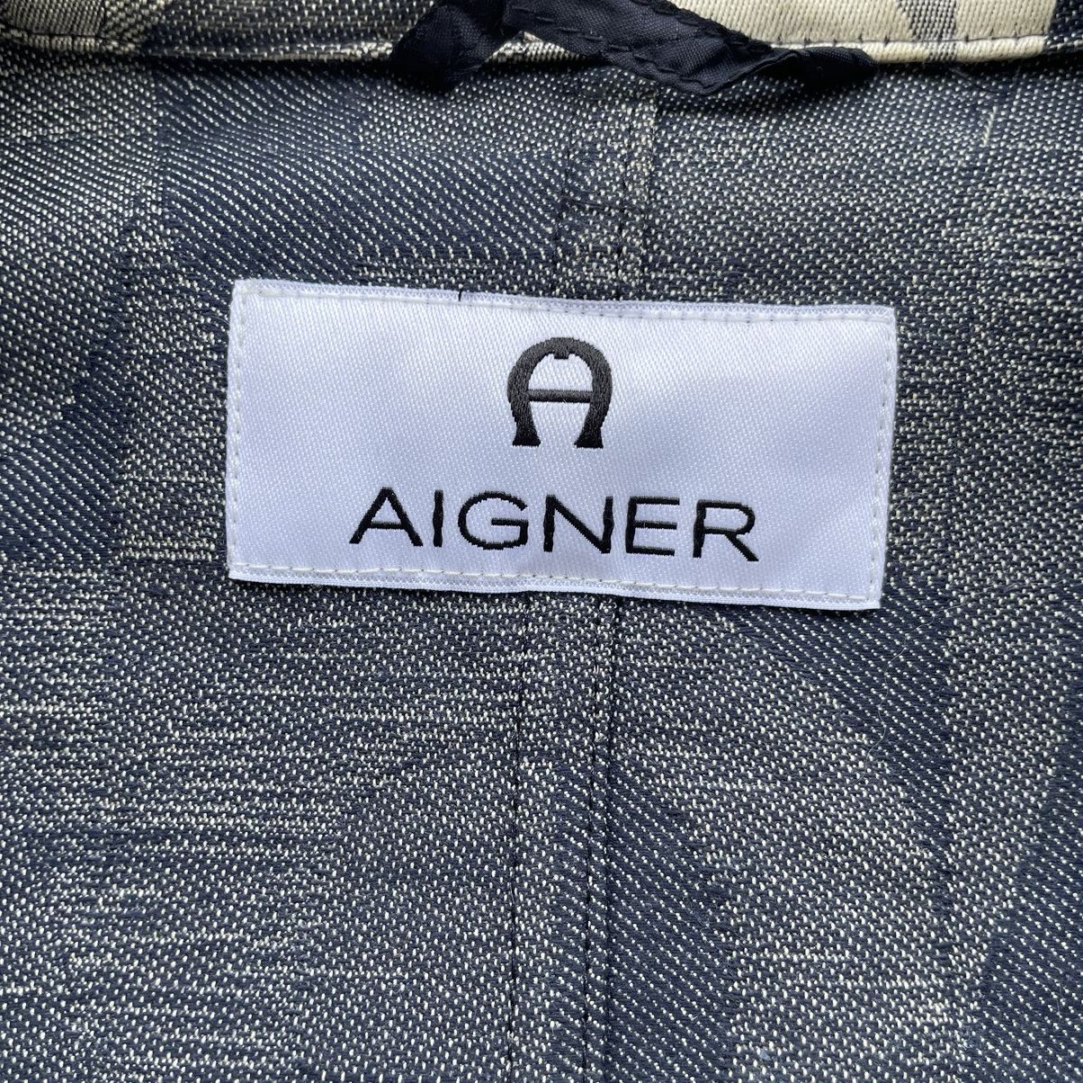 Aigner × Designer 💥 AIGNER ITALY LUXURY MONOGRAM ZIPPER BELTED JACKET Size M / US 6-8 / IT 42-44 - 12 Thumbnail