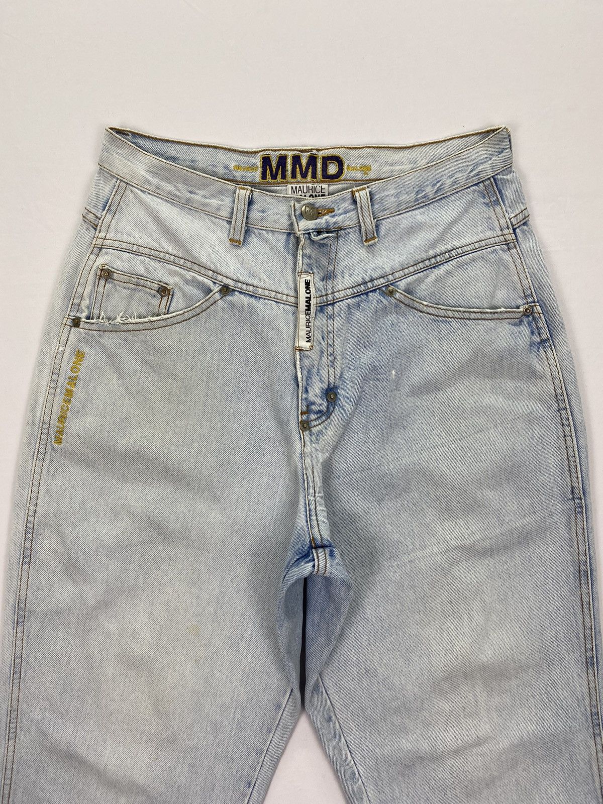 Vintage Maurice Malone Dirty Distressed Jeans Size US 31 - 3 Thumbnail