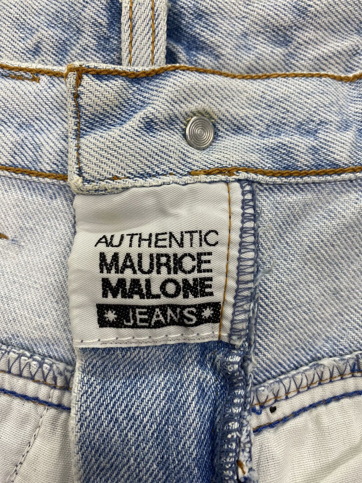 Vintage Maurice Malone Dirty Distressed Jeans Size US 31 - 14 Thumbnail