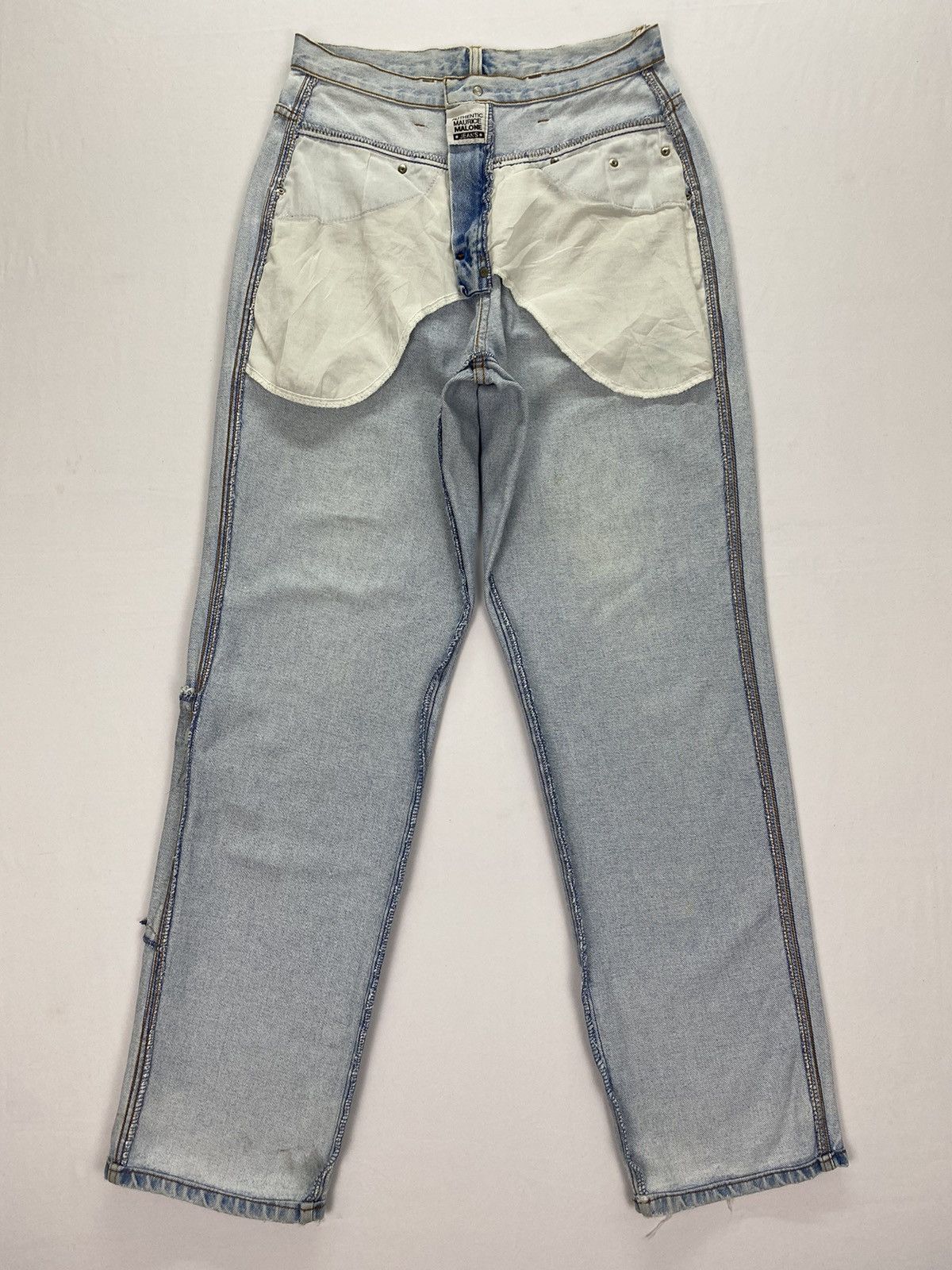 Vintage Maurice Malone Dirty Distressed Jeans Size US 31 - 9 Thumbnail