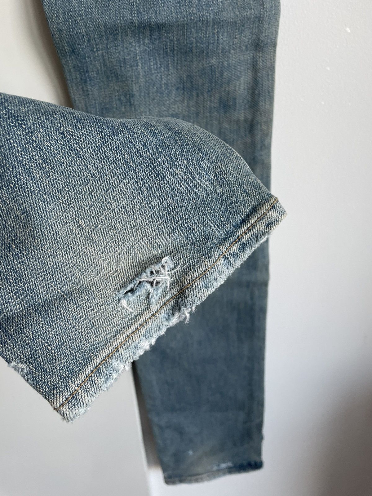 Saint Laurent Paris Sold Extremely Rare Brand NEW Runway Hedi Trash Crash Denim Size US 27 - 19 Thumbnail