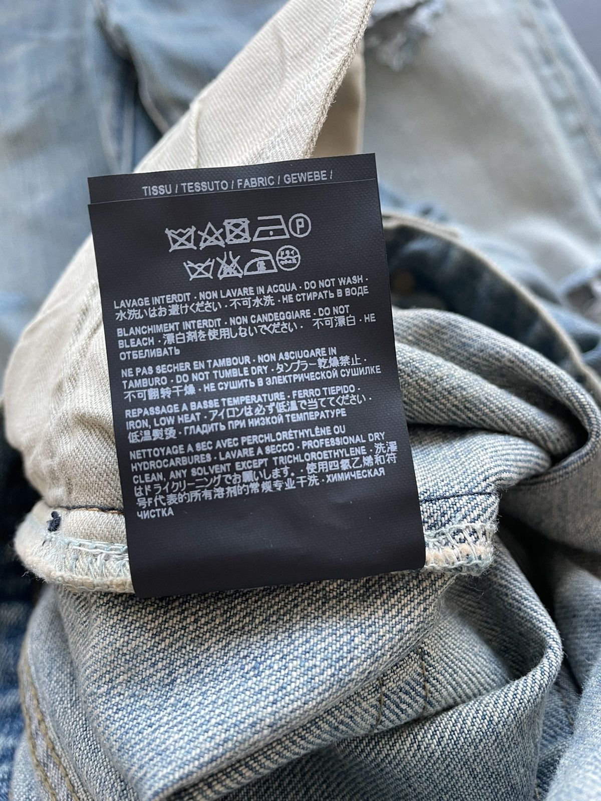 Saint Laurent Paris Sold Extremely Rare Brand NEW Runway Hedi Trash Crash Denim Size US 27 - 11 Thumbnail