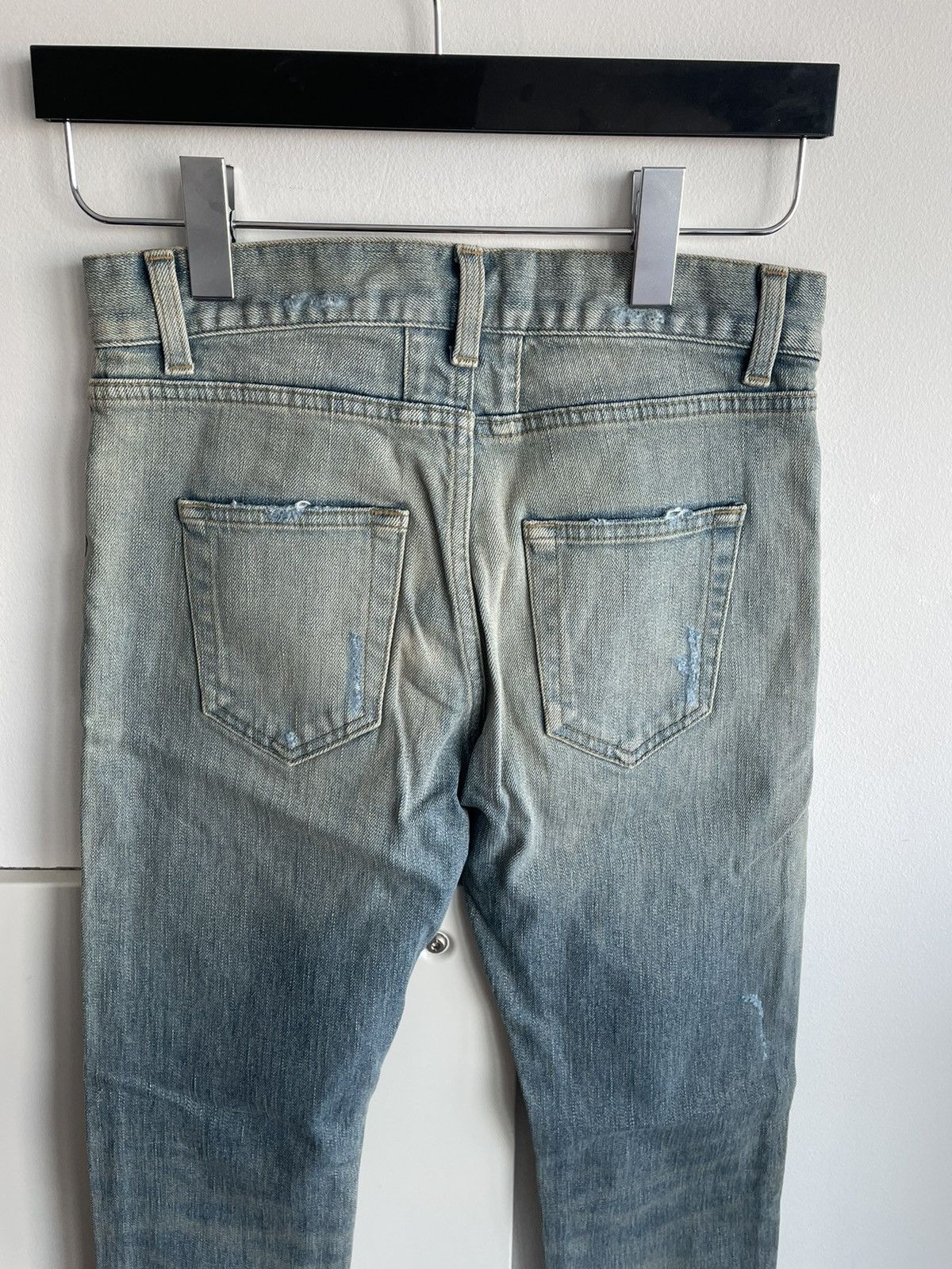 Saint Laurent Paris Sold Extremely Rare Brand NEW Runway Hedi Trash Crash Denim Size US 27 - 22 Thumbnail