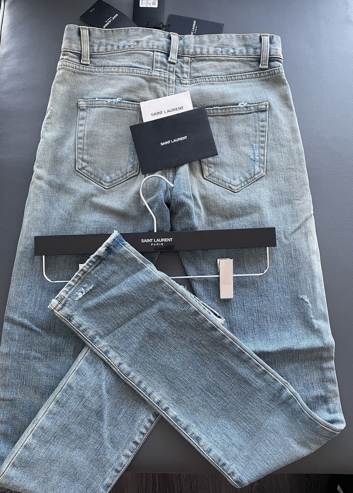 Saint Laurent Paris Sold Extremely Rare Brand NEW Runway Hedi Trash Crash Denim Size US 27 - 12 Thumbnail