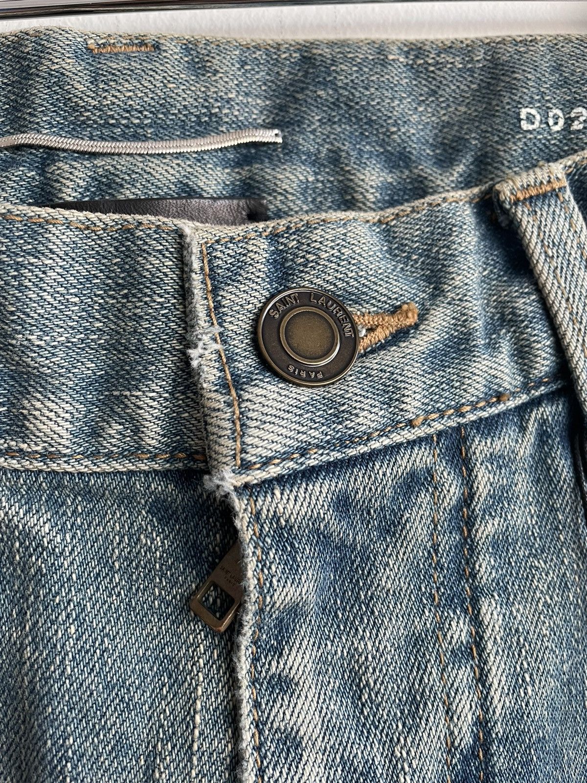 Saint Laurent Paris Sold Extremely Rare Brand NEW Runway Hedi Trash Crash Denim Size US 27 - 15 Thumbnail