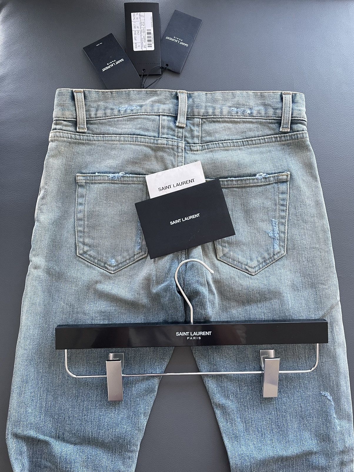 Saint Laurent Paris Sold Extremely Rare Brand NEW Runway Hedi Trash Crash Denim Size US 27 - 13 Thumbnail