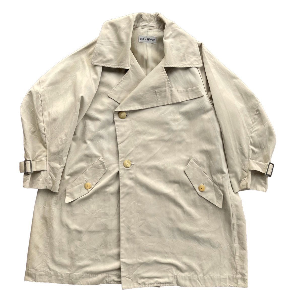 Issey Miyake 💥 80s ISSEY MIYAKE DOUBLE BREASTED PARKA JACKET Size US M / EU 48-50 / 2 - 5 Thumbnail