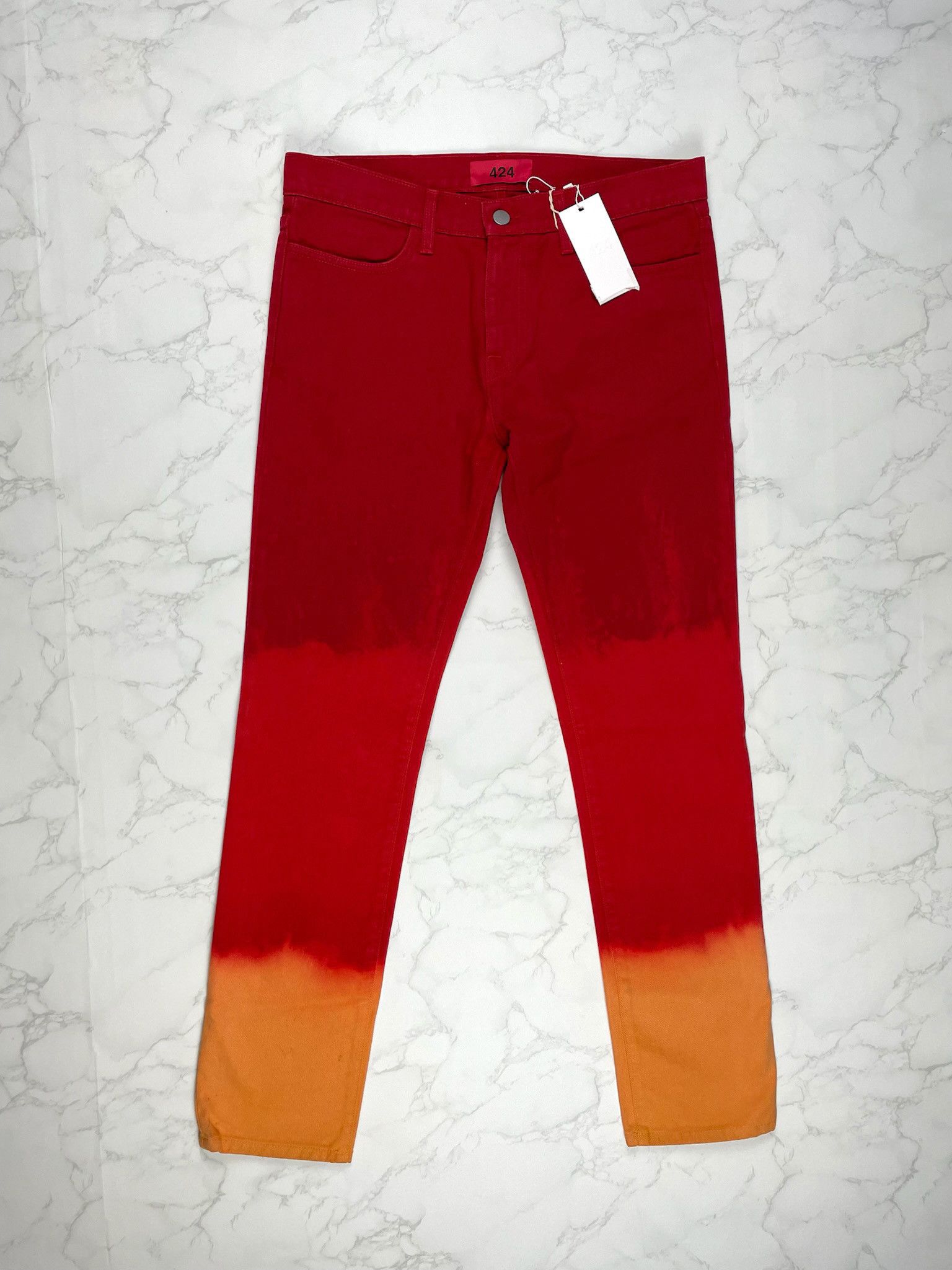 424 On Fairfax 🔥55% OFF🔥 [SALE] 424 Reworked Bleach Red Denim