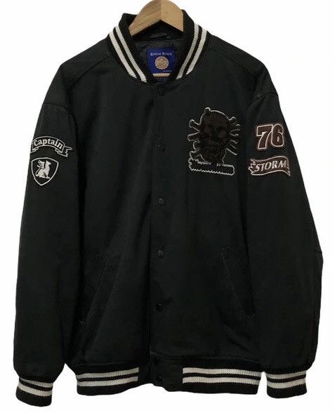 Vintage RARE‼️Vintage Skulls Patchwork Wool Varsity Jacket Size US XL / EU 56 / 4 - 1 Thumbnail