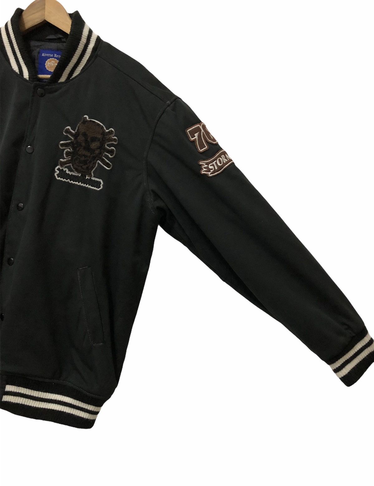 Vintage RARE‼️Vintage Skulls Patchwork Wool Varsity Jacket Size US XL / EU 56 / 4 - 7 Thumbnail