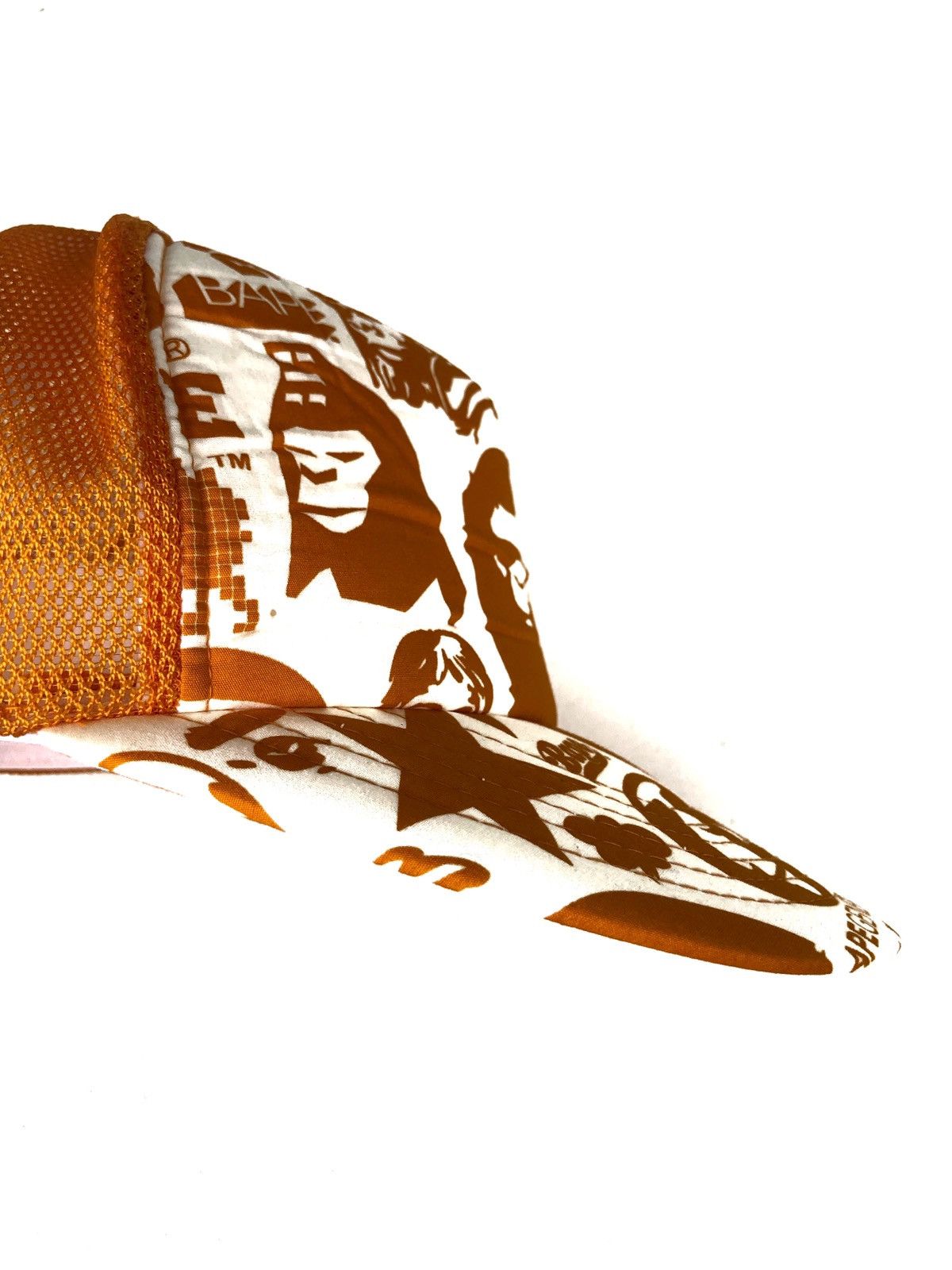 Bape OG Bape Orange Mesh Trucker Snapback Cap Size ONE SIZE - 5 Thumbnail