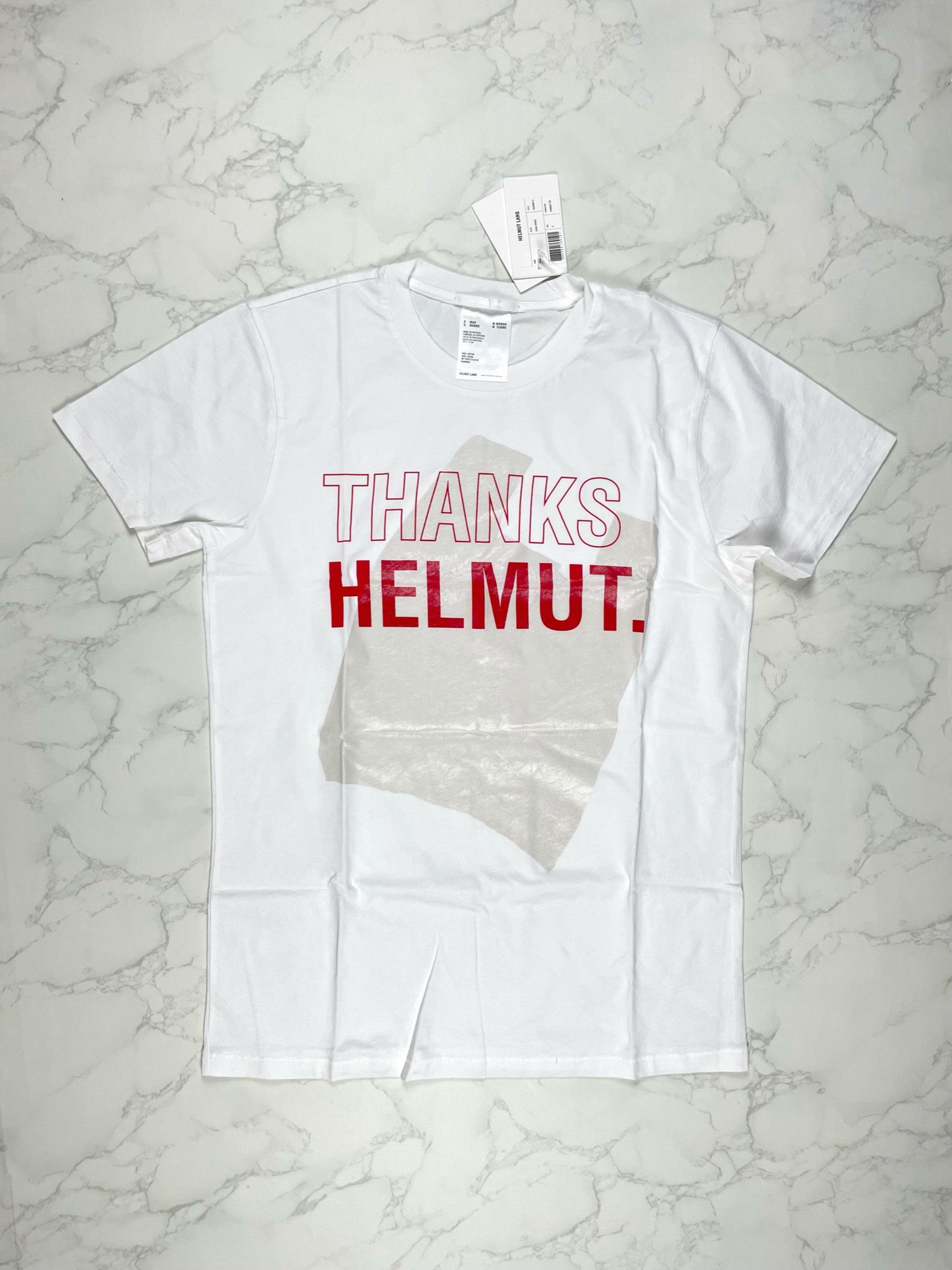 Helmut Lang 🔥65% OFF🔥 [SALE] Helmut Lang White Standard Print Tee Size US S / EU 44-46 / 1 - 2 Thumbnail