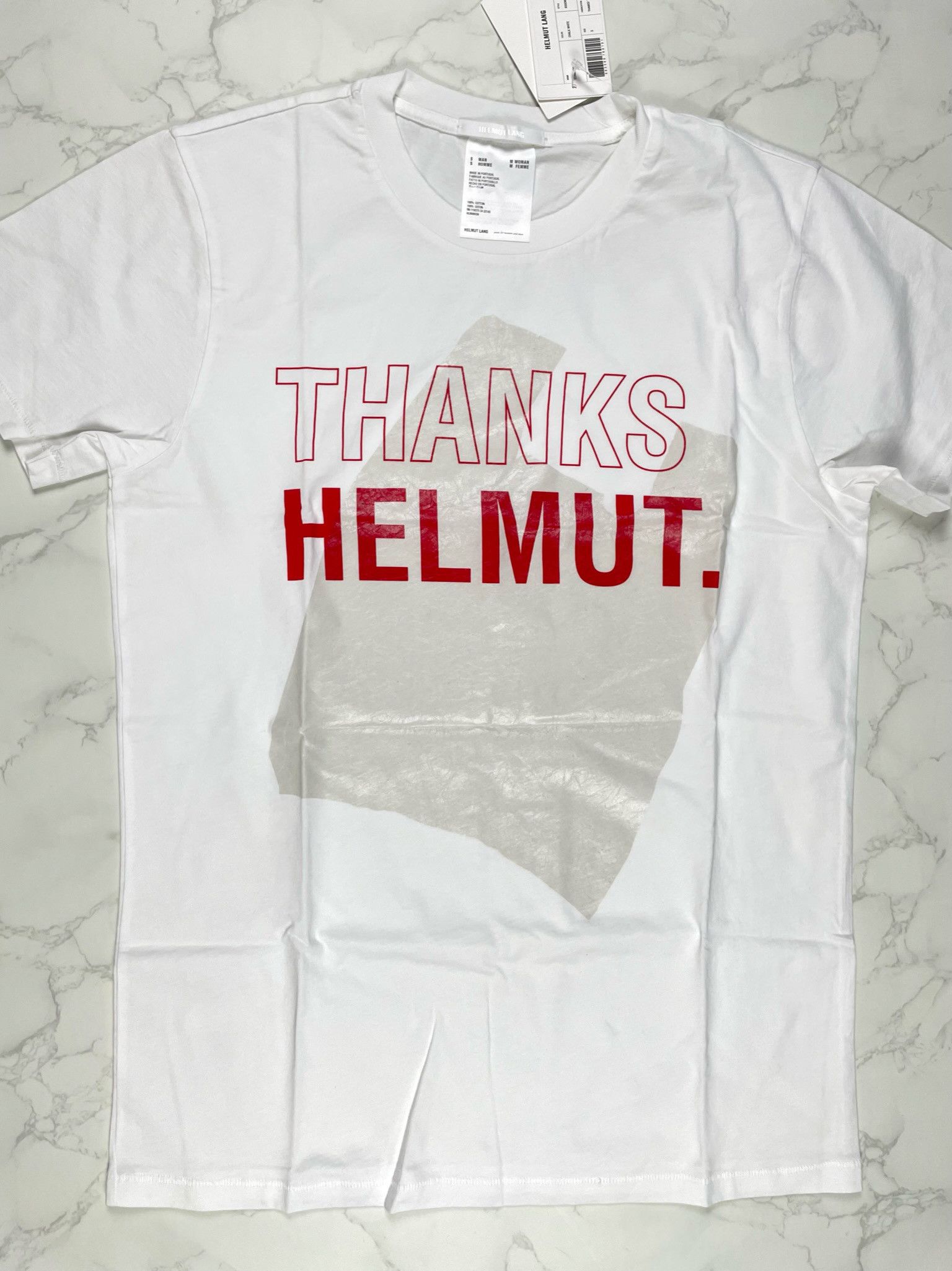 Helmut Lang 🔥65% OFF🔥 [SALE] Helmut Lang White Standard Print Tee Size US S / EU 44-46 / 1 - 7 Thumbnail
