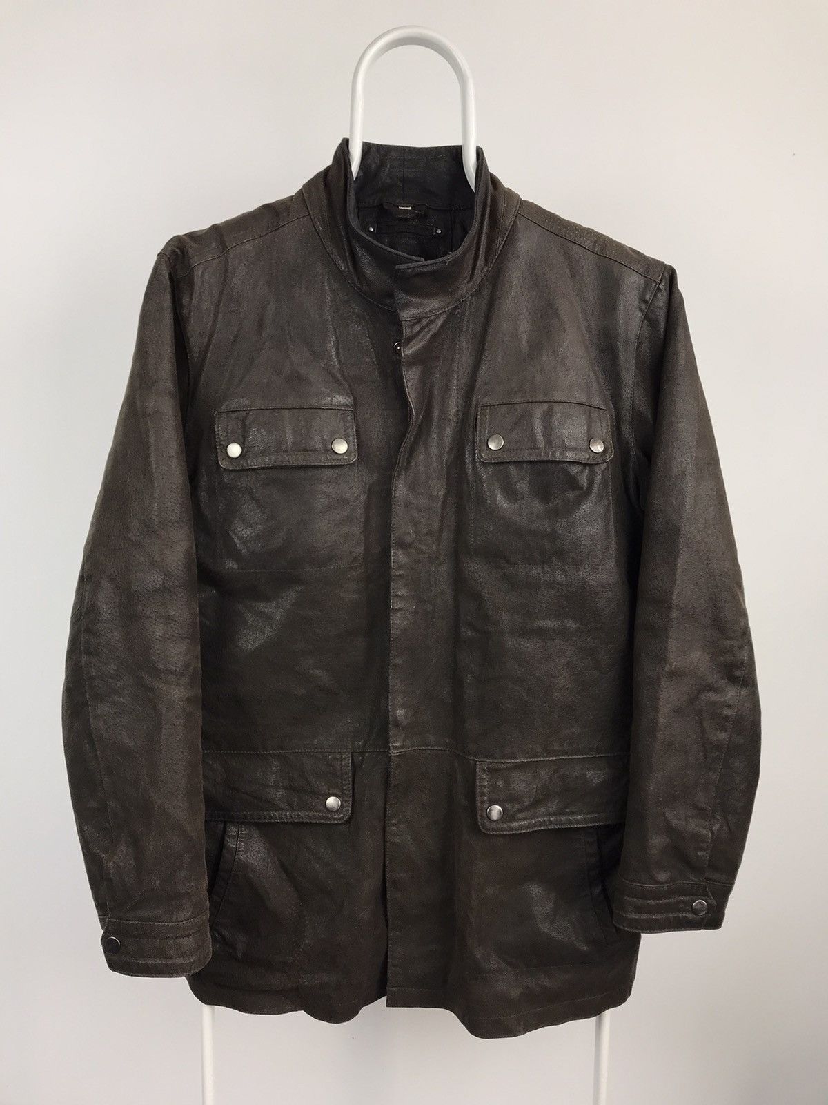 image of Very Vintage Morena Art Of Fashion Leather Long Coat Jacket in Brown, Men's (Size Medium)