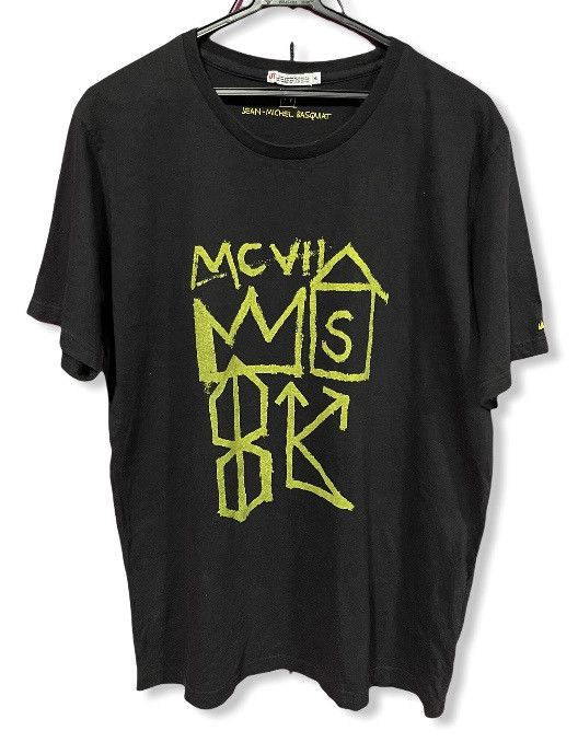 image of Art x Jean Michel Basquiat Vintage Jean Michel Basquit Big Logo Tee Shirt in Black, Men's (Size XL)