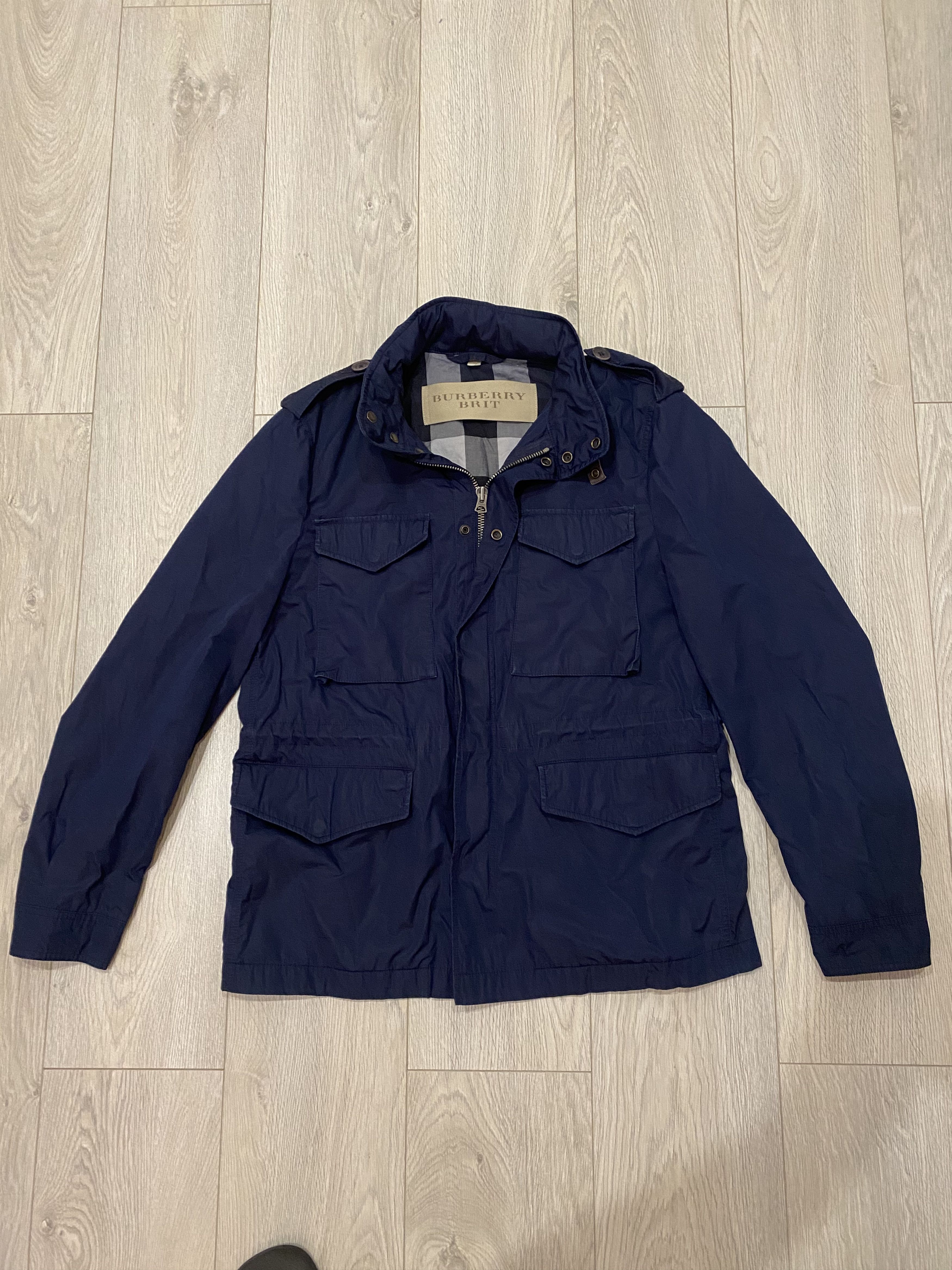 image of Burberry Brit Field Jacket Size L in Navy Blue, Men's