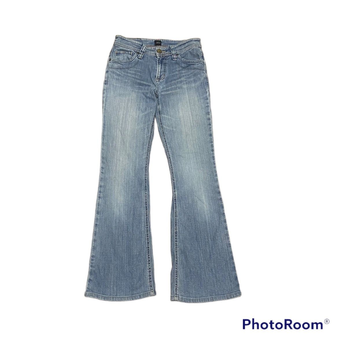 image of Japan Denim Light Washed Flare Jeans 29X30 in Faded Blue, Men's
