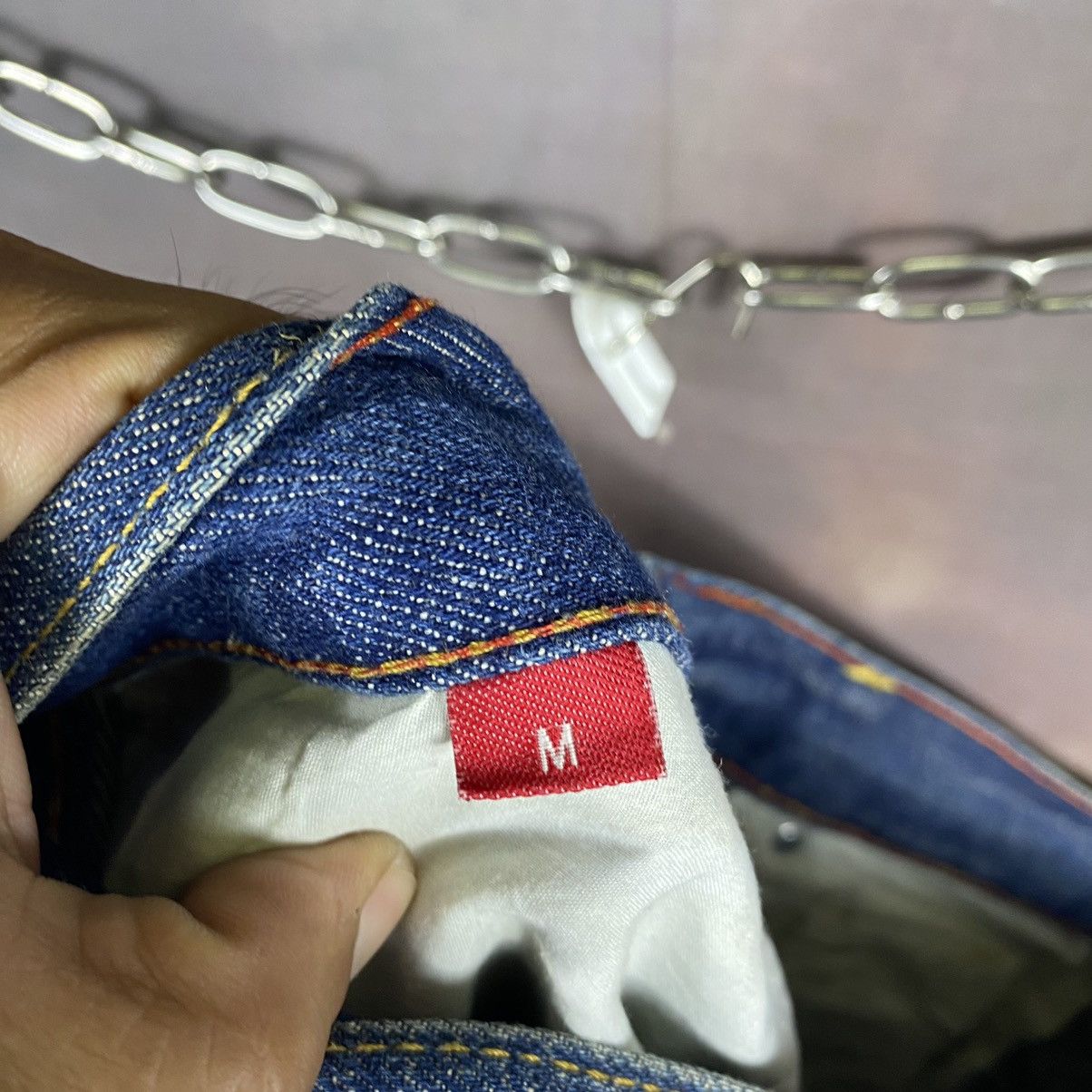Japanese Brand × Jean × Vintage Steals🔥Vintage Japanese Marpleq Splatter SpellOut Denim Jean Size US 31 - 8 Thumbnail