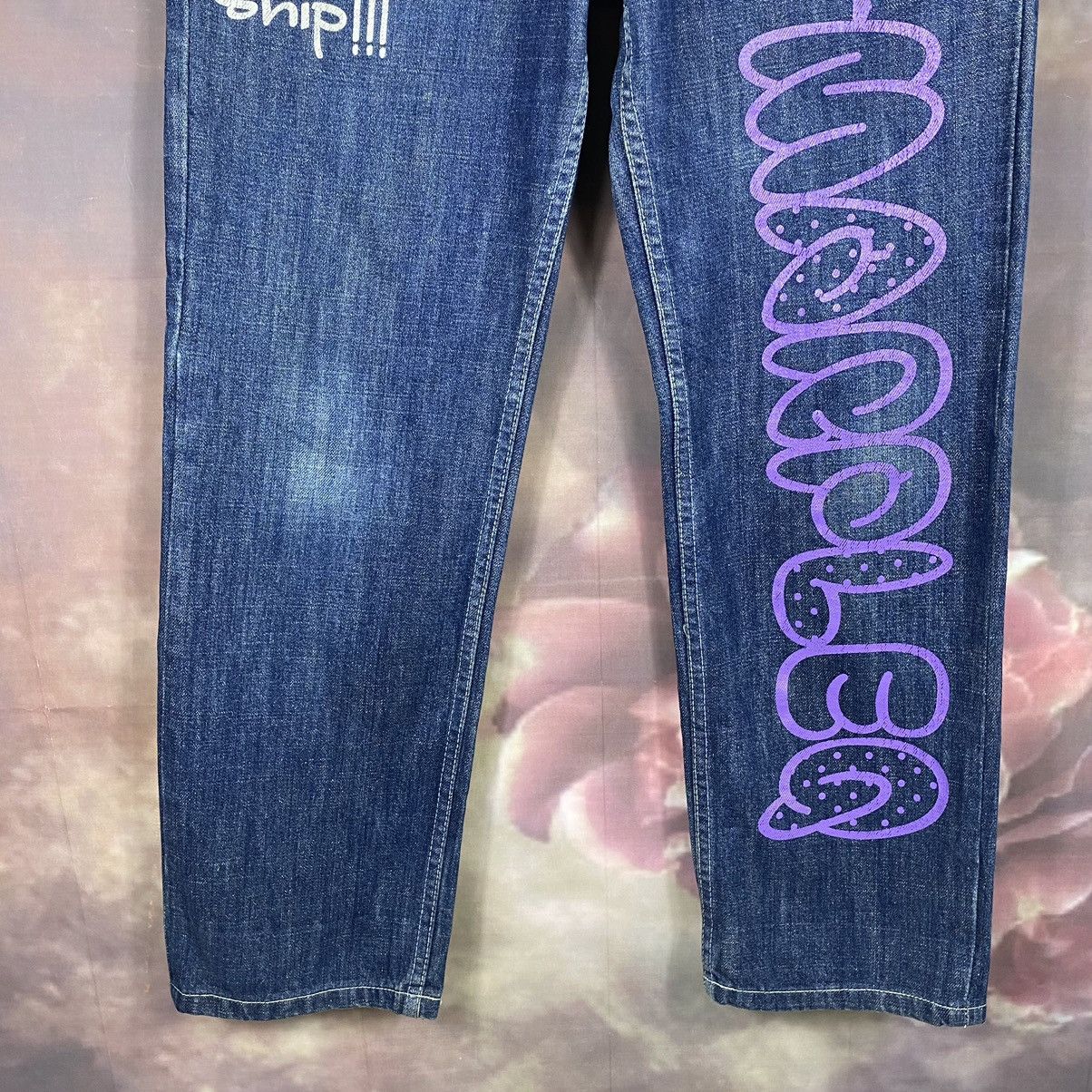 Japanese Brand × Jean × Vintage Steals🔥Vintage Japanese Marpleq Splatter SpellOut Denim Jean Size US 31 - 5 Thumbnail
