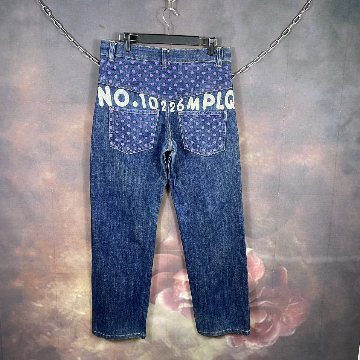 Japanese Brand × Jean × Vintage Steals🔥Vintage Japanese Marpleq Splatter SpellOut Denim Jean Size US 31 - 2 Thumbnail