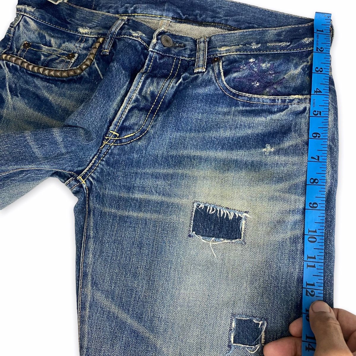 Hysteric Glamour Rare distress punk patchwork design Size US 30 / EU 46 - 21 Thumbnail