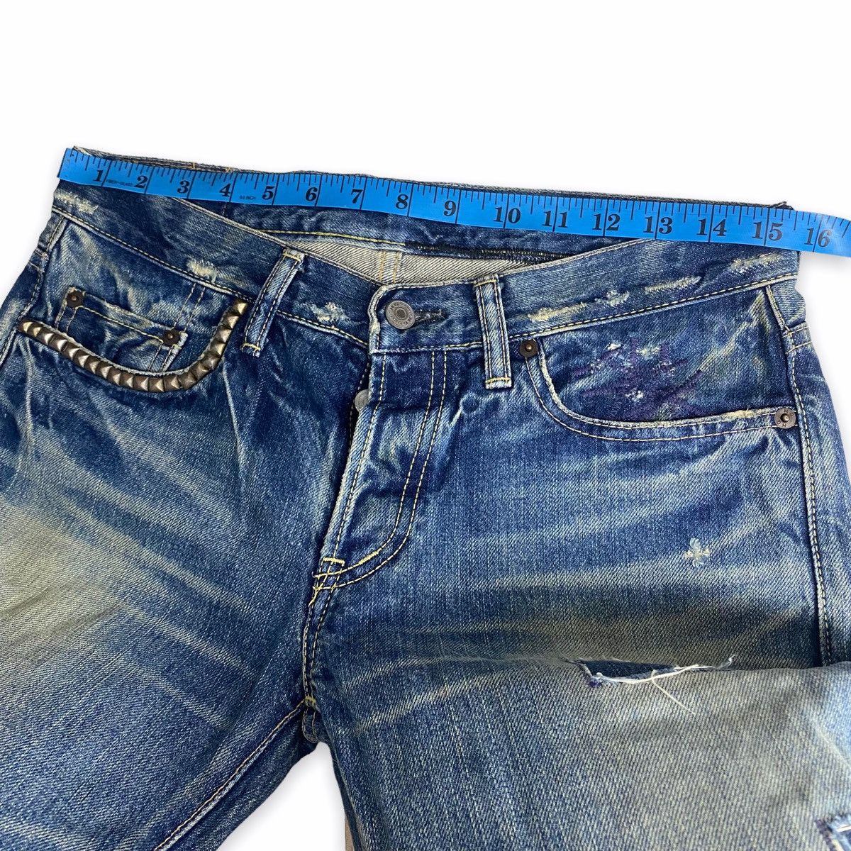 Hysteric Glamour Rare distress punk patchwork design Size US 30 / EU 46 - 19 Thumbnail